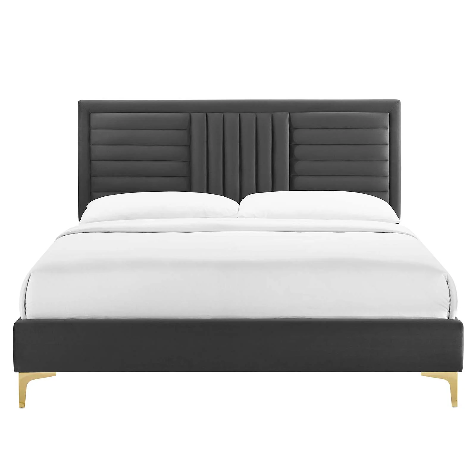 Sofia Channel Tufted Performance Velvet King Platform Bed By Modway - MOD-7015 - Image 4