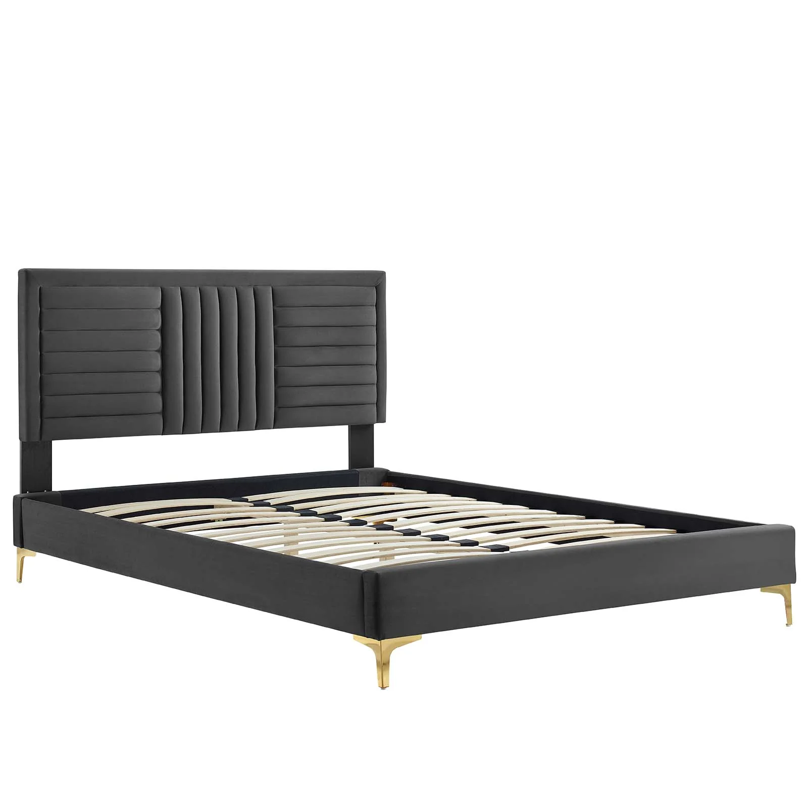 Sofia Channel Tufted Performance Velvet King Platform Bed By Modway - MOD-7015 - Image 5