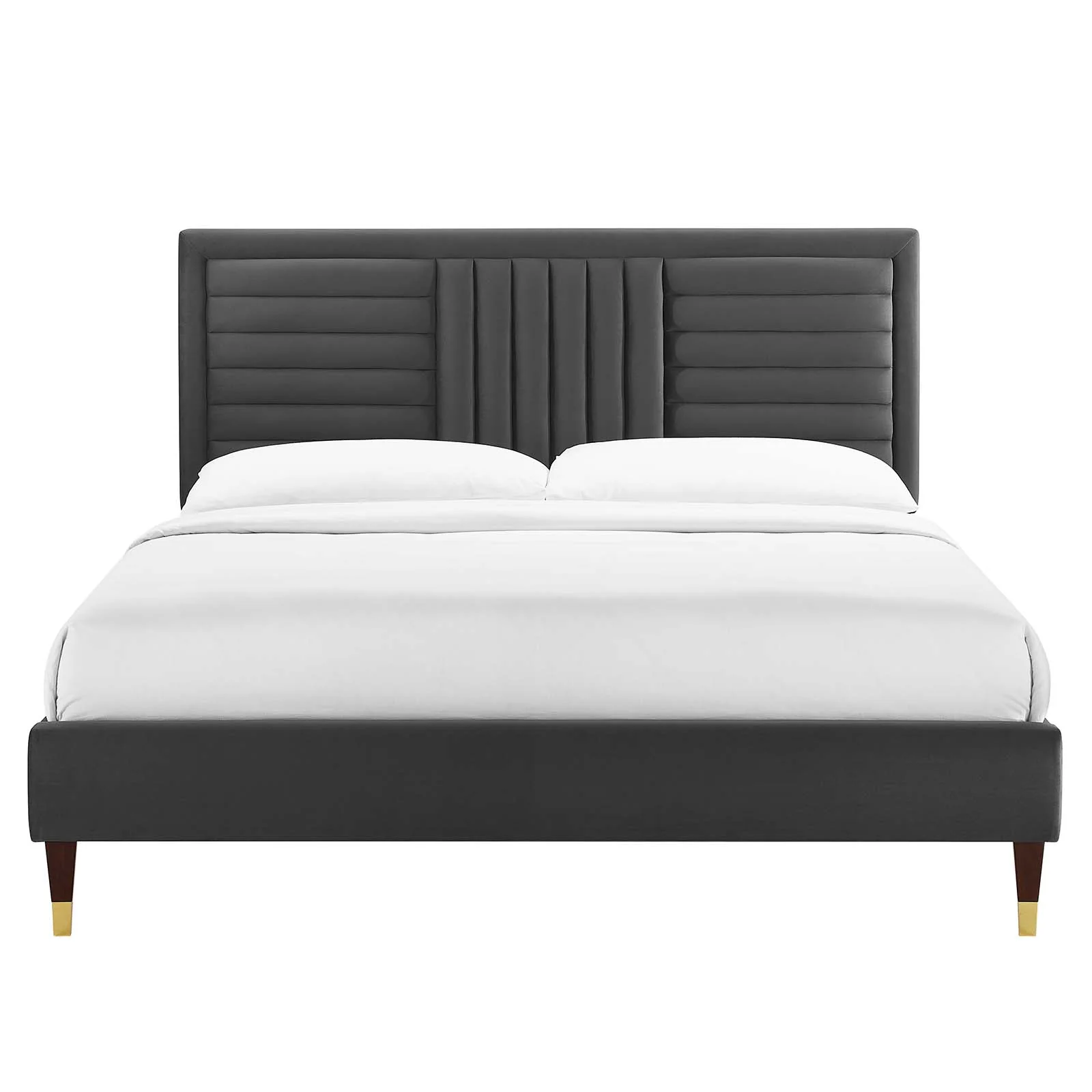 Sofia Channel Tufted Performance Velvet Queen Platform Bed By Modway - MOD-6971 - Image 4