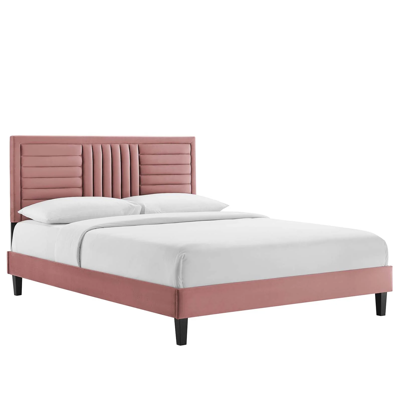 Sofia Channel Tufted Performance Velvet Queen Platform Bed By Modway - MOD-6975 - Image 8