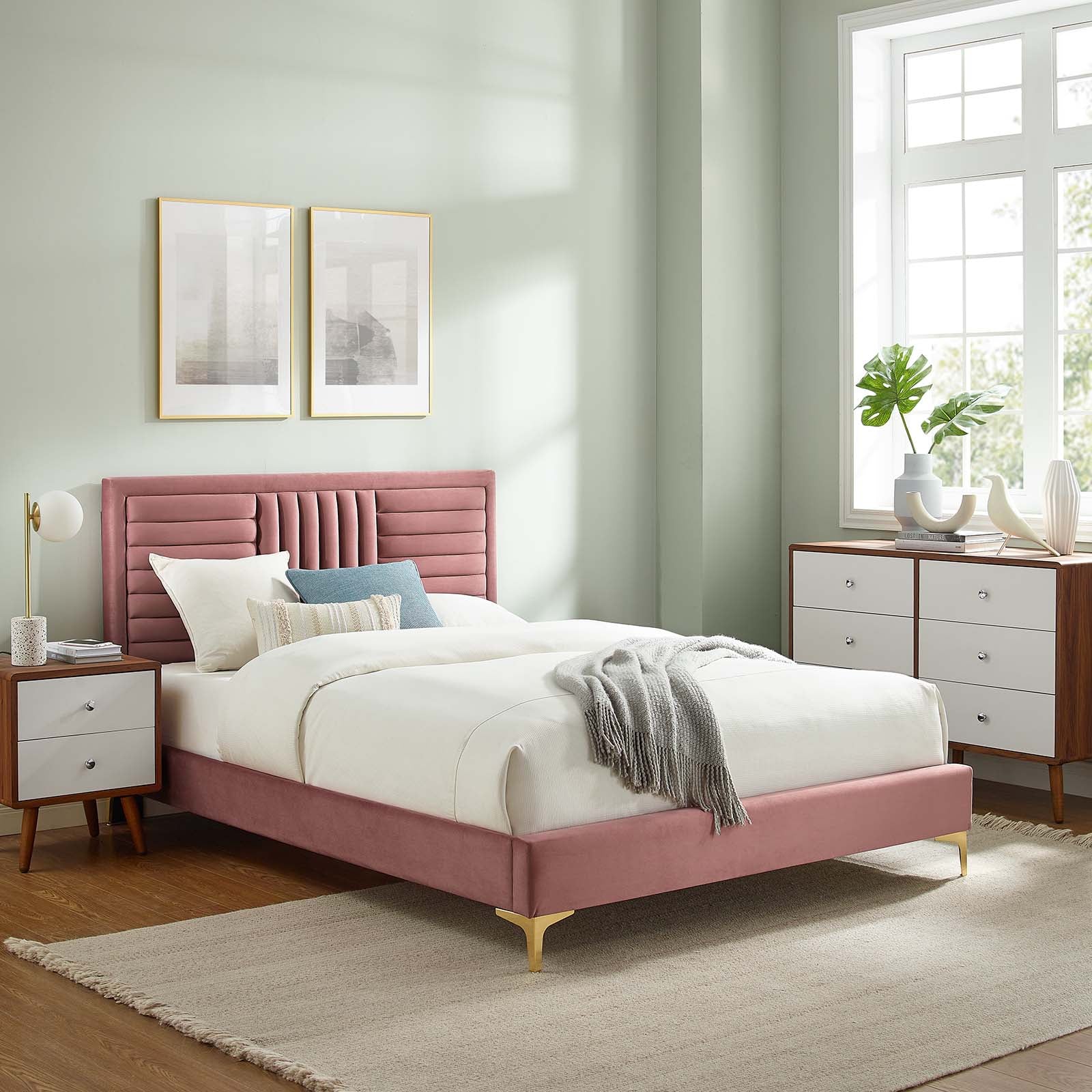Sofia Channel Tufted Performance Velvet Queen Platform Bed By Modway - MOD-6979 - Image 16