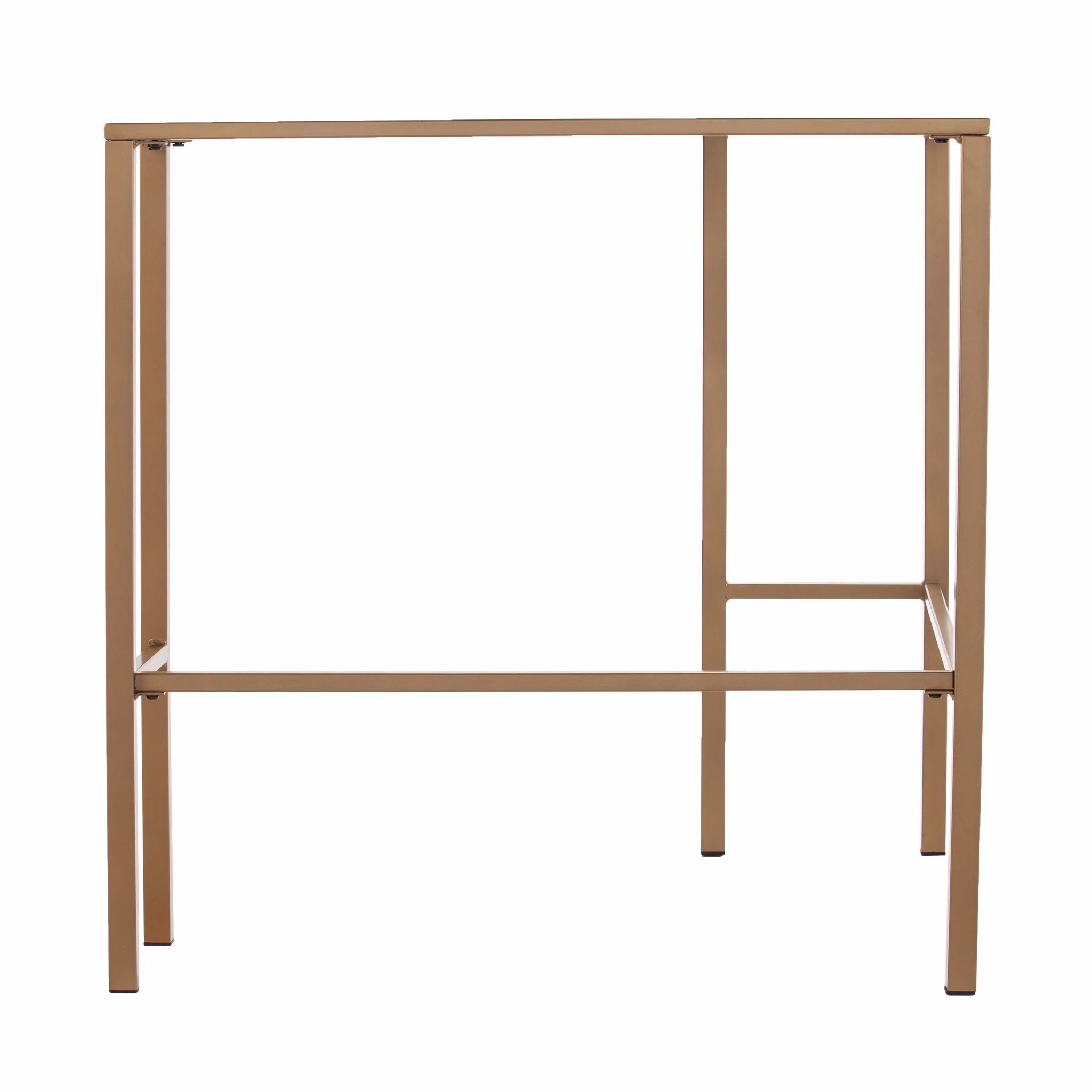 Soft Gold Metal and Glass Corner Desk By Homeroots - Image 5