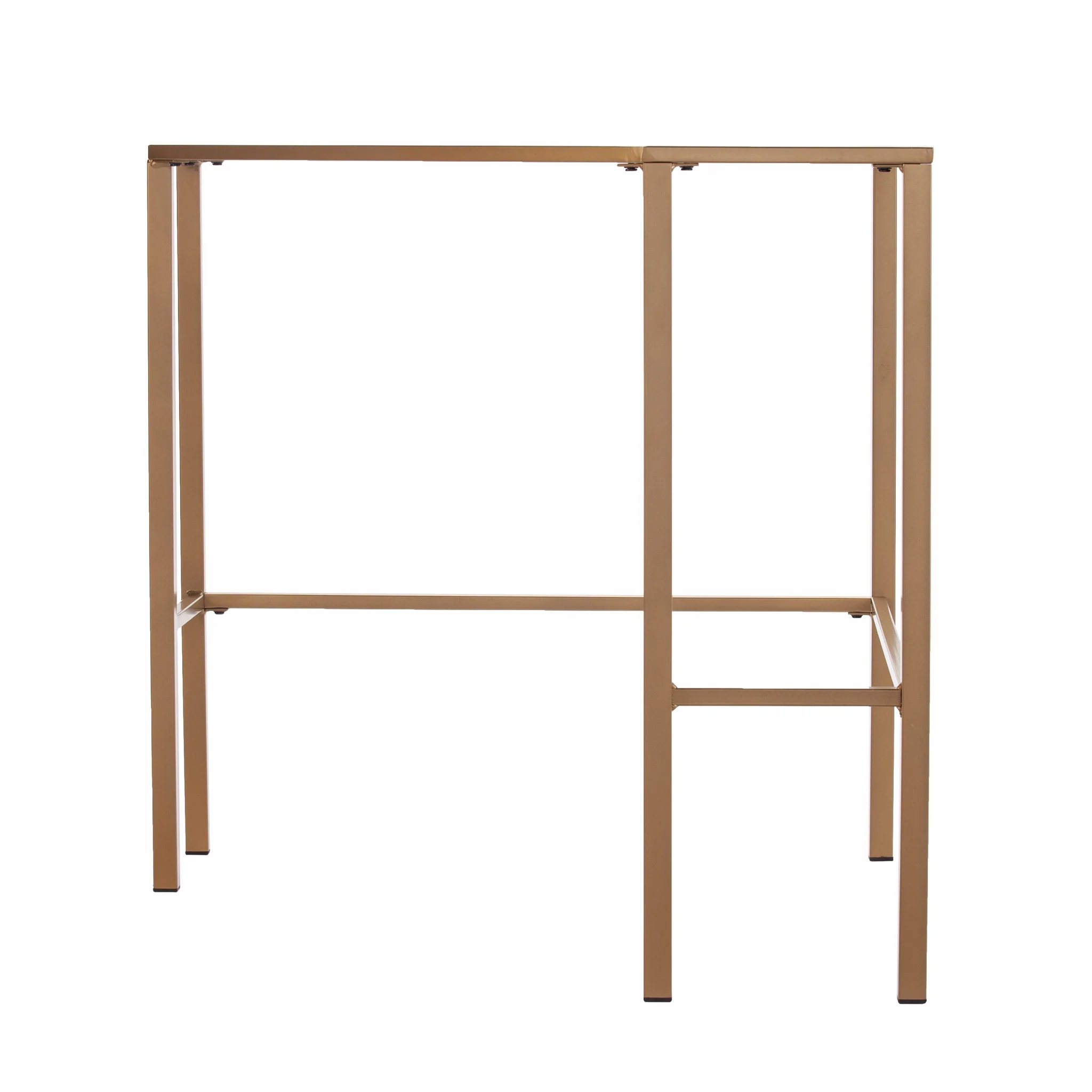 Soft Gold Metal and Glass Corner Desk By Homeroots - Image 6