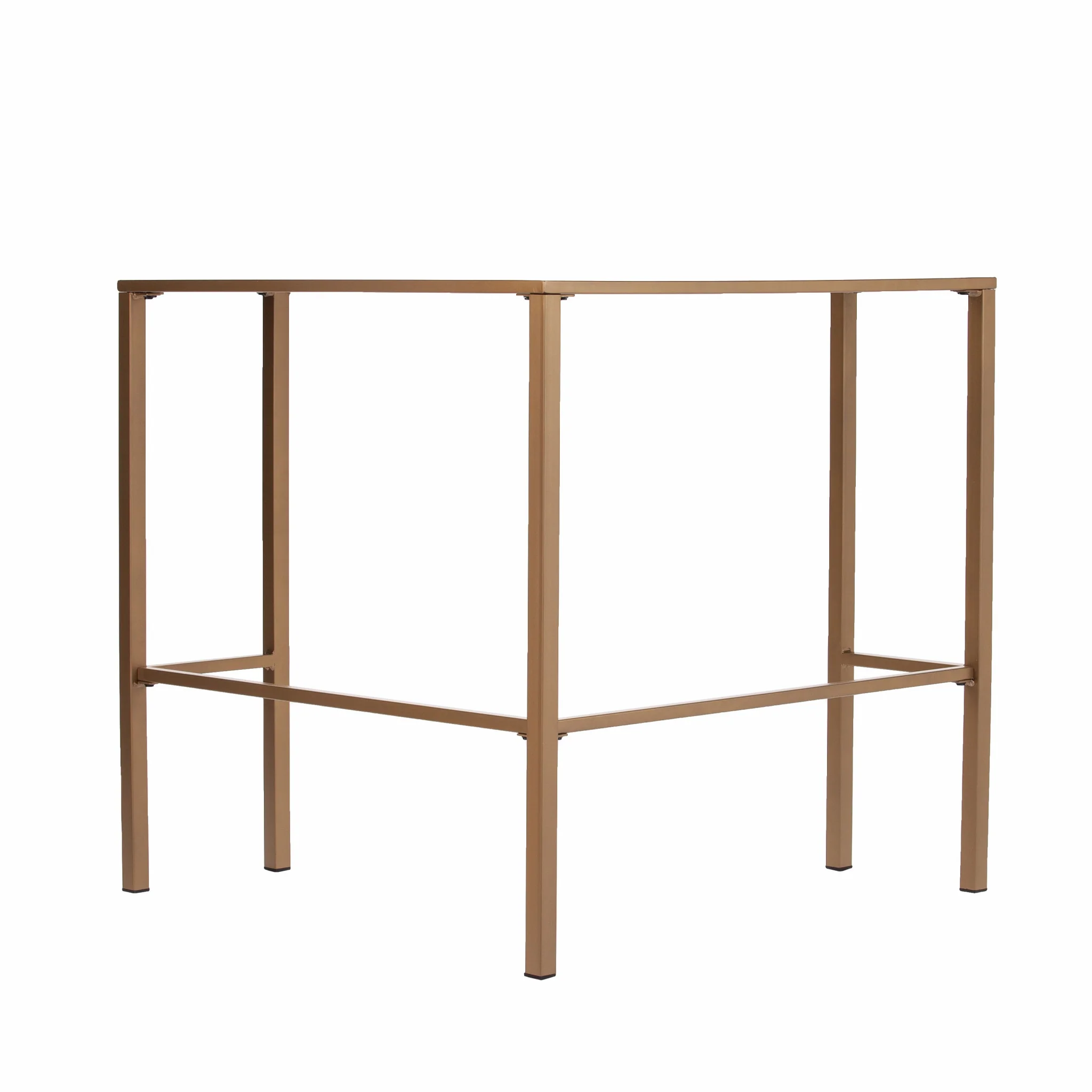 Soft Gold Metal and Glass Corner Desk By Homeroots - Image 7