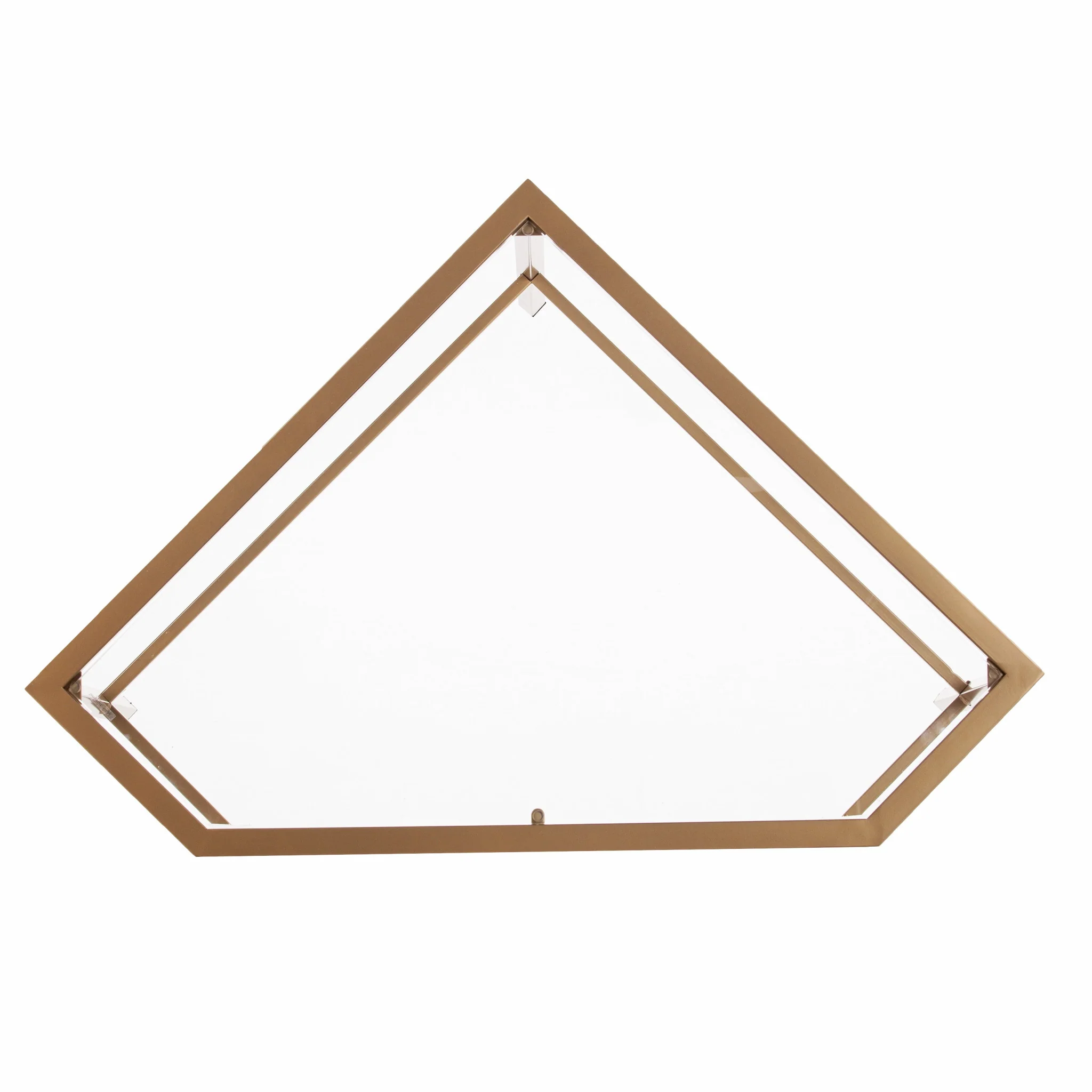 Soft Gold Metal and Glass Corner Desk By Homeroots - Image 9