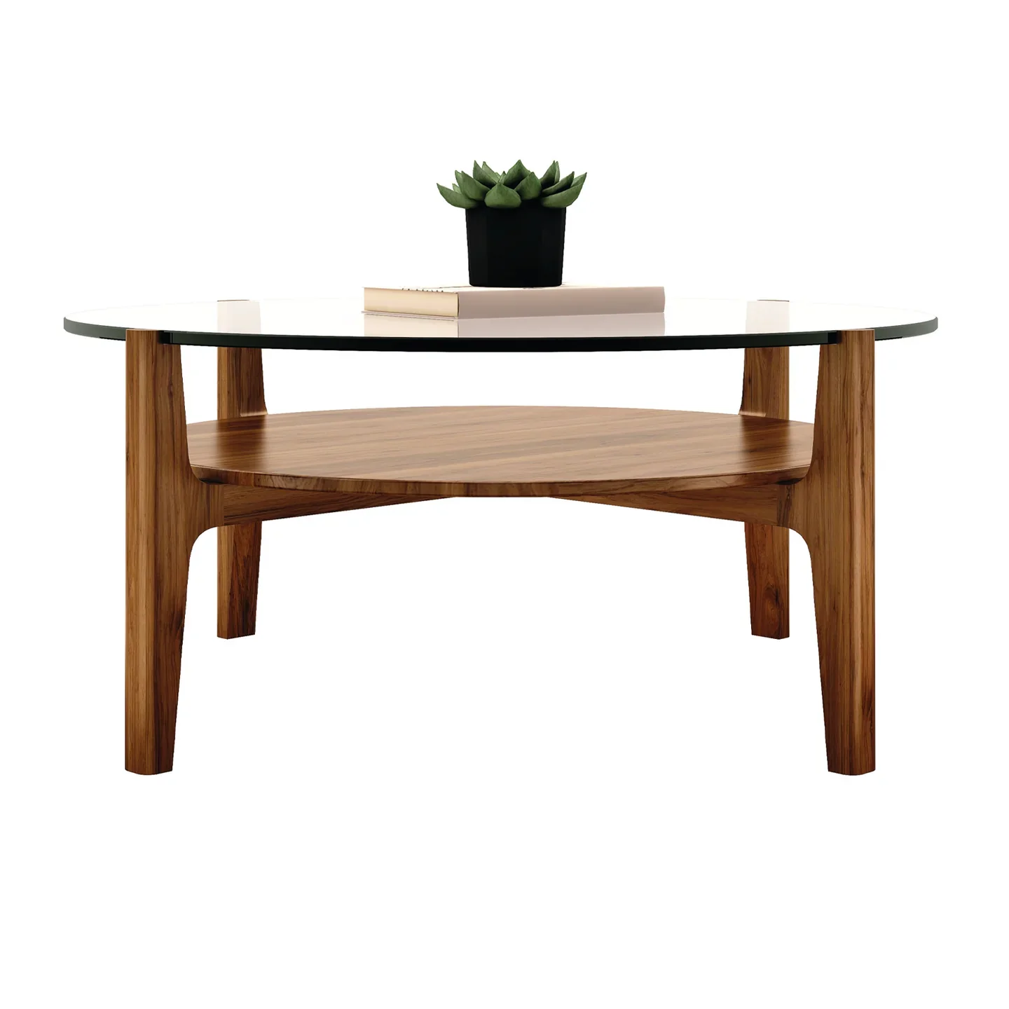 Soho Coffee Table, Walnut, Round By World Modern Design - Image 4