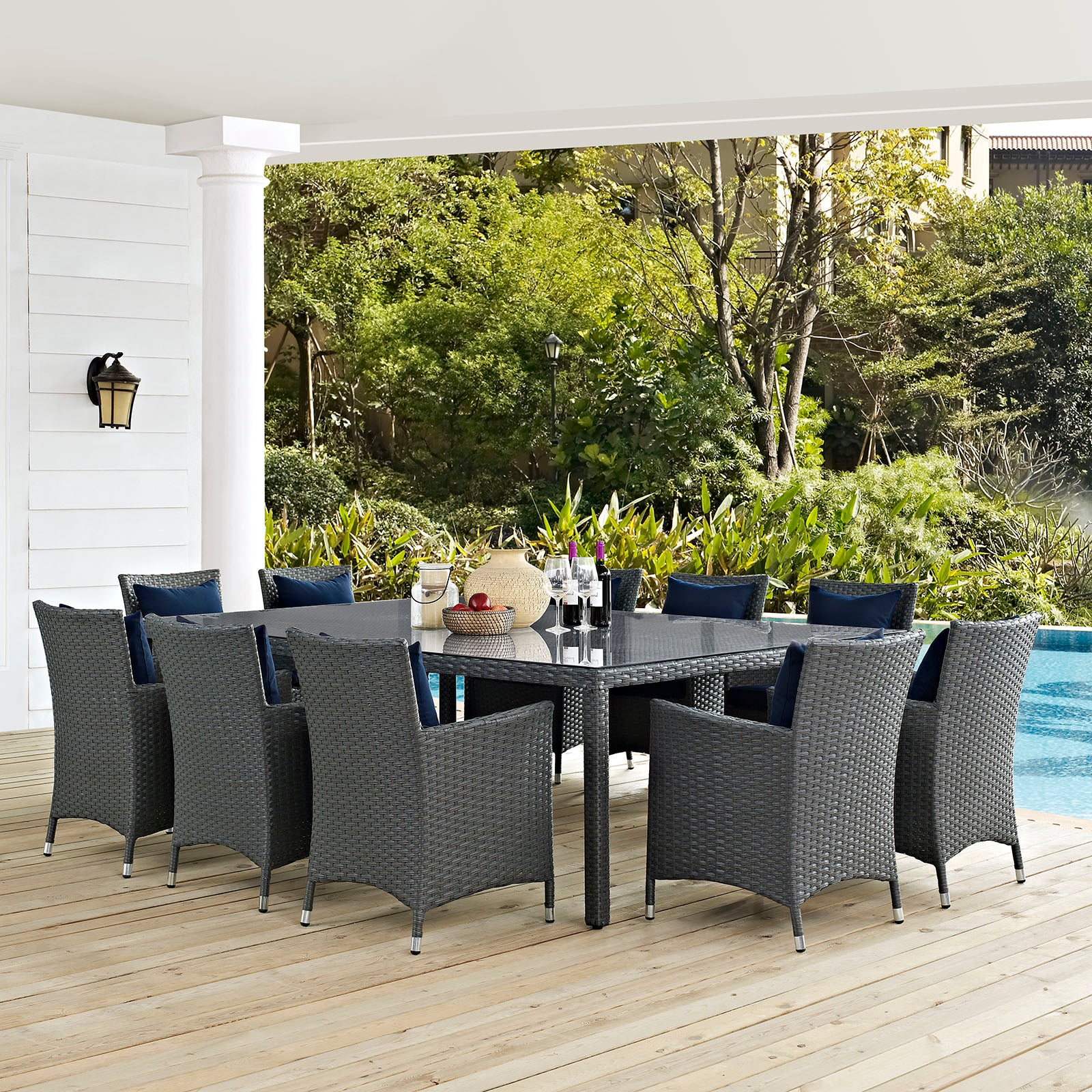 Sojourn 11 Piece Outdoor Patio Sunbrella® Dining Set By Modway - EEI-2311 - Image 14