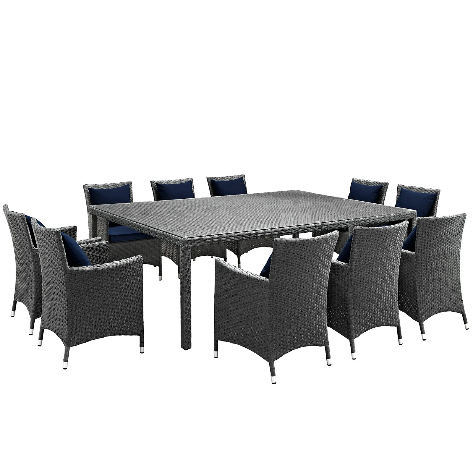 Sojourn 11 Piece Outdoor Patio Sunbrella® Dining Set By Modway - EEI-2311 - Image 15