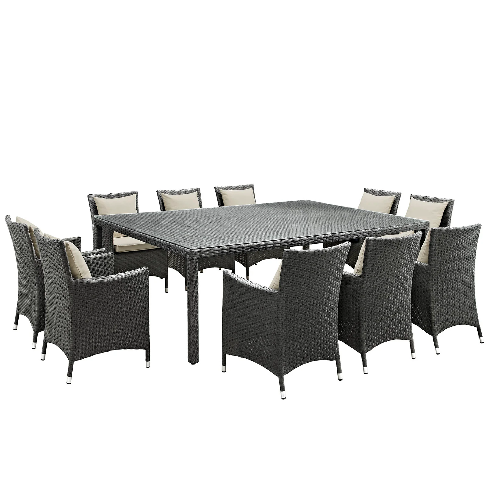 Sojourn 11 Piece Outdoor Patio Sunbrella® Dining Set By Modway - EEI-2311 - Image 2