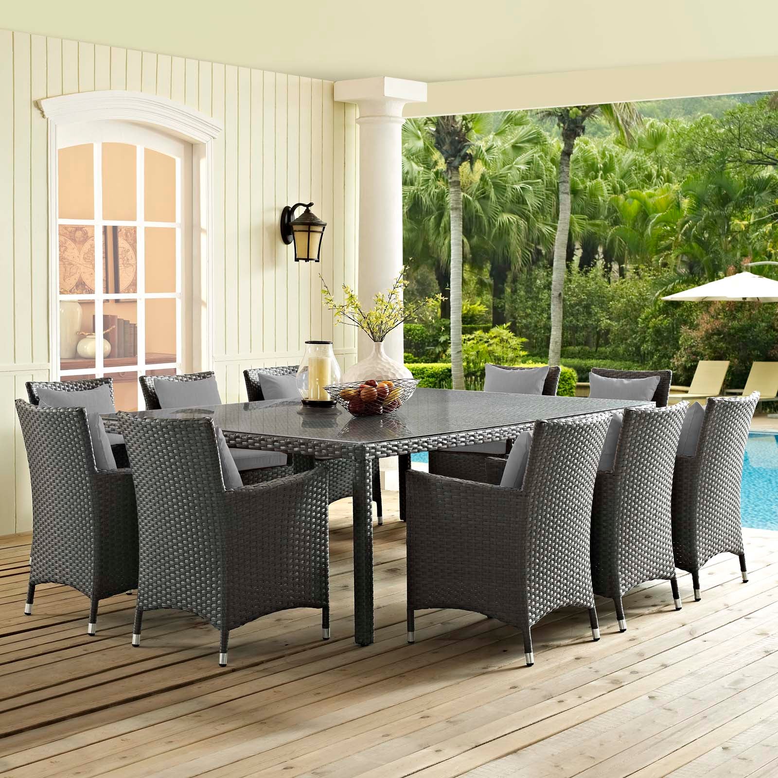 Sojourn 11 Piece Outdoor Patio Sunbrella® Dining Set By Modway - EEI-2311 - Image 8