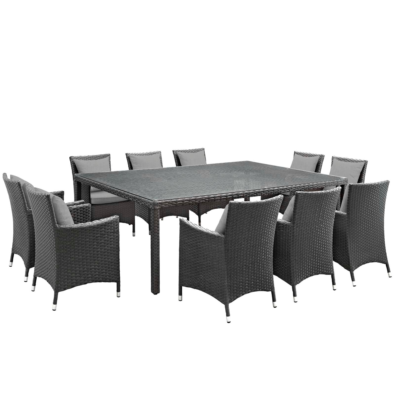 Sojourn 11 Piece Outdoor Patio Sunbrella® Dining Set By Modway - EEI-2311 - Image 9