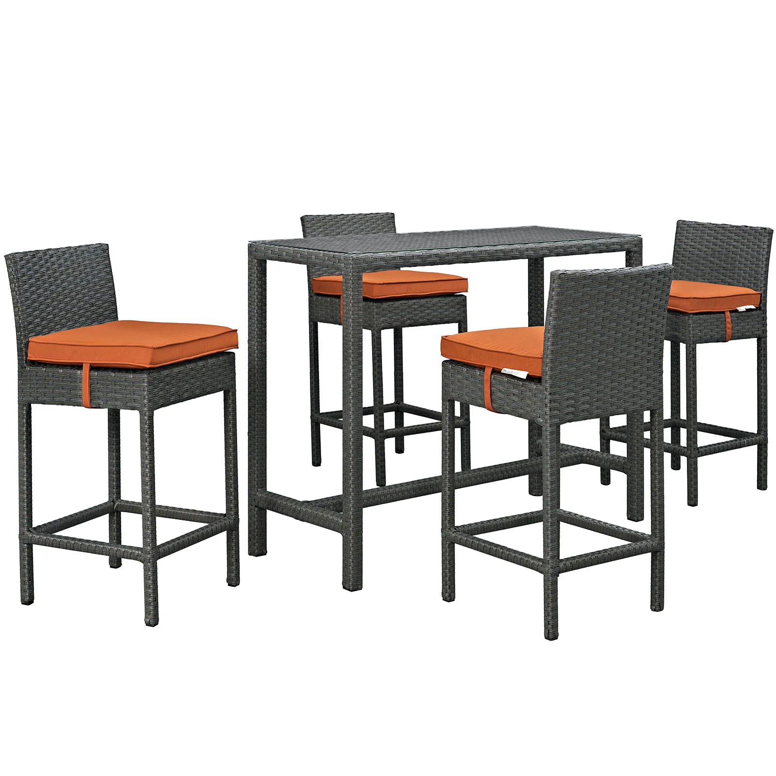 Sojourn 5 Piece Outdoor Patio Sunbrella® Pub Set By Modway - EEI-1968 - Image 14