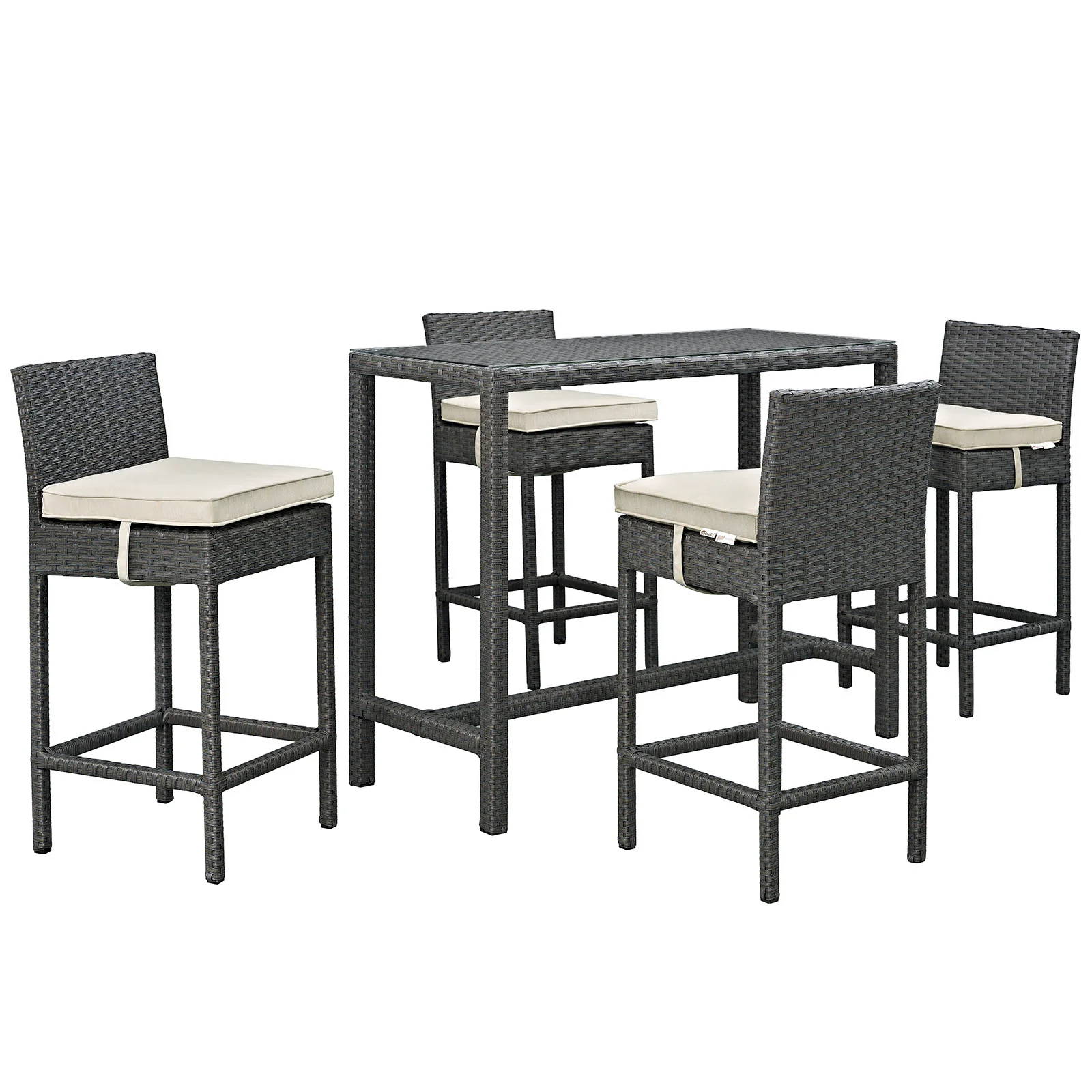 Sojourn 5 Piece Outdoor Patio Sunbrella® Pub Set By Modway - EEI-1968 - Image 2