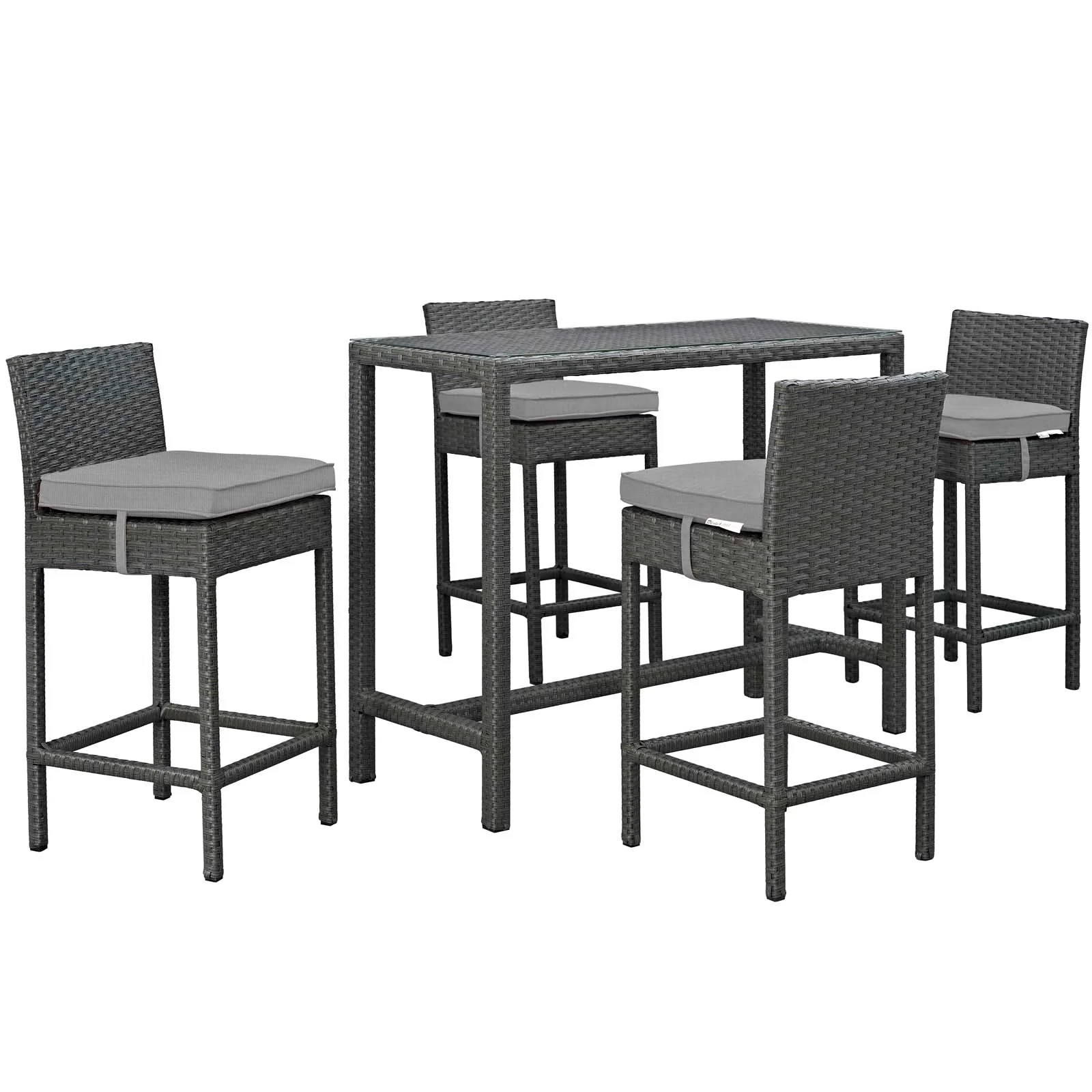 Sojourn 5 Piece Outdoor Patio Sunbrella® Pub Set By Modway - EEI-1968 - Image 4