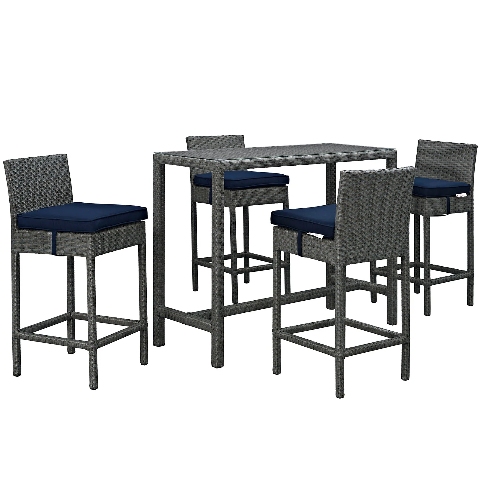 Sojourn 5 Piece Outdoor Patio Sunbrella® Pub Set By Modway - EEI-1968 - Image 8