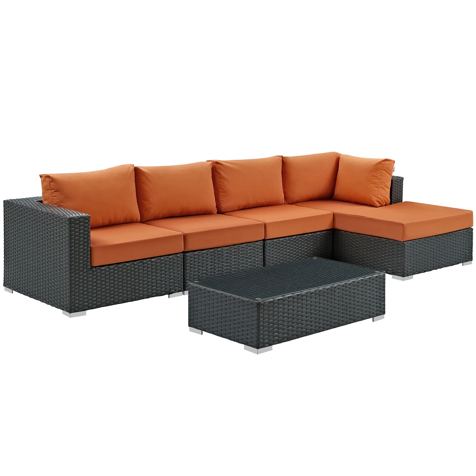 Sojourn 5 Piece Outdoor Patio Sunbrella® Sectional Set By Modway - EEI-1886 - Image 2