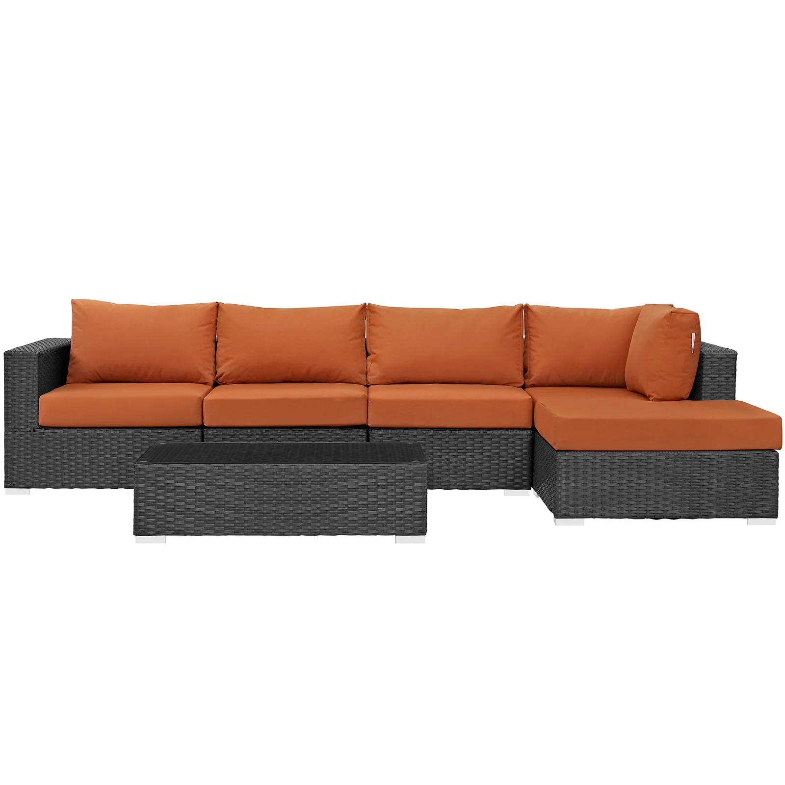 Sojourn 5 Piece Outdoor Patio Sunbrella® Sectional Set By Modway - EEI-1886 - Image 4
