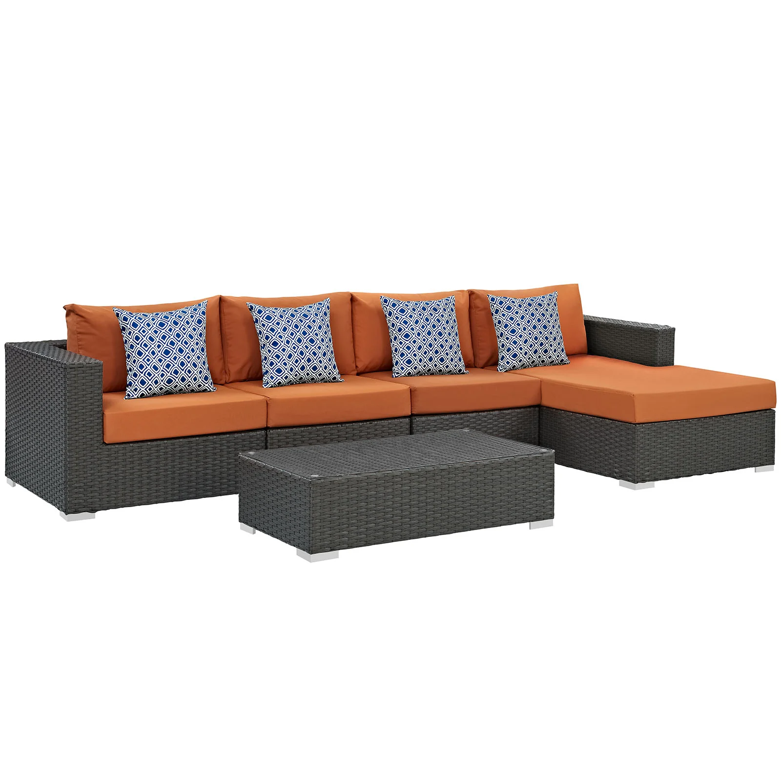 Sojourn 5 Piece Outdoor Patio Sunbrella® Sectional Set By Modway - EEI-2382 - Image 2