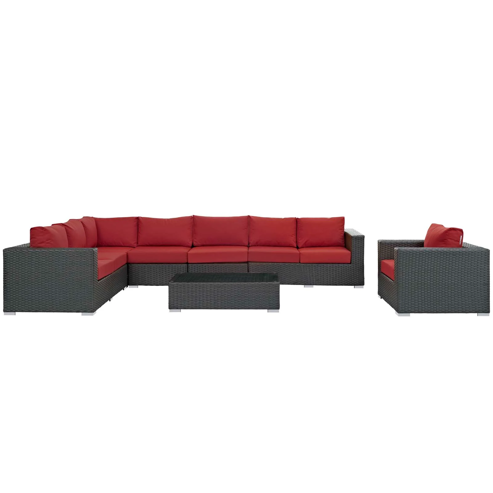 Sojourn 7 Piece Outdoor Patio Sunbrella® Sectional Set By Modway - EEI-2013 - Image 4