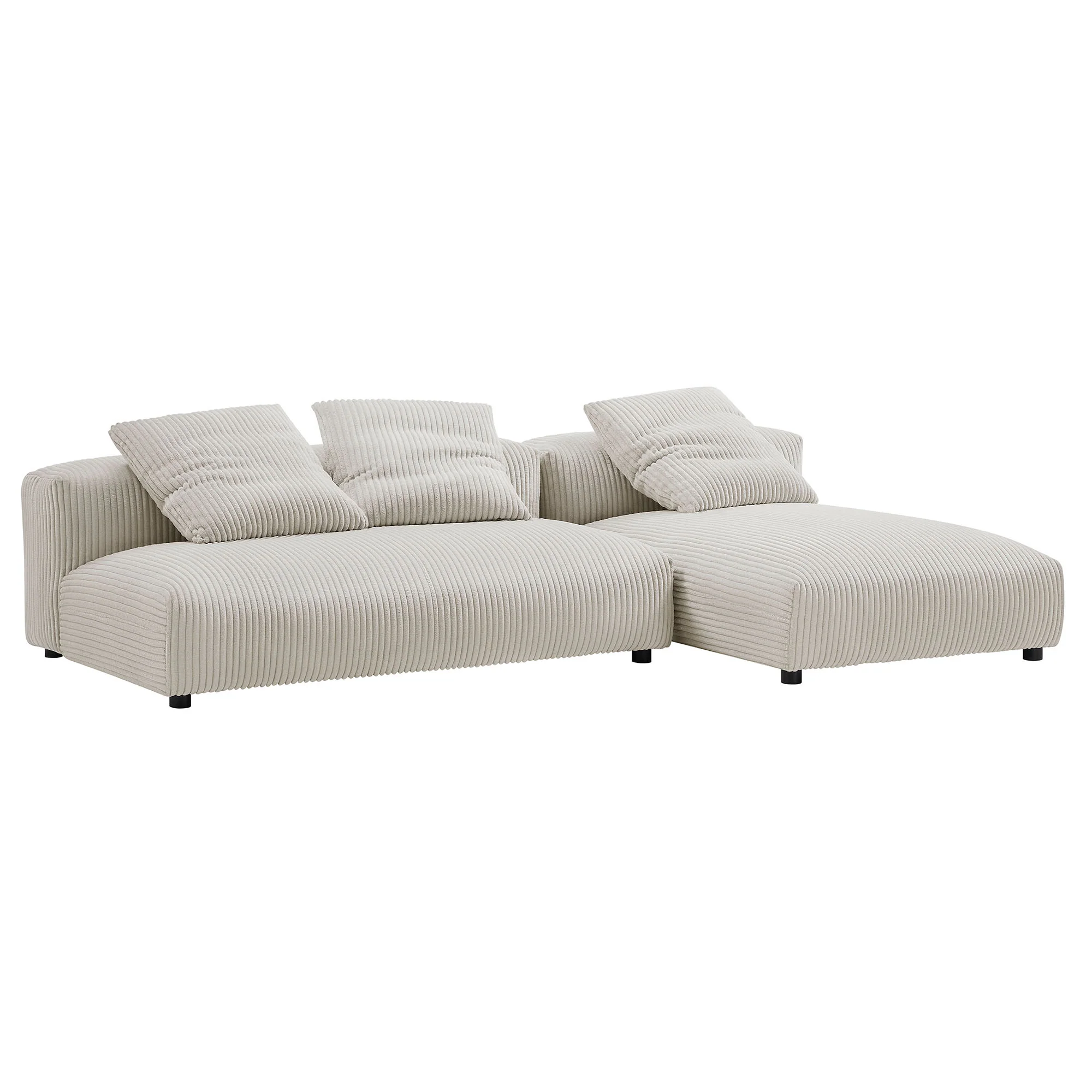Solace 2-Piece Modular Corduroy Upholstered Sectional Sofa With Chaise by Modway - Image 2