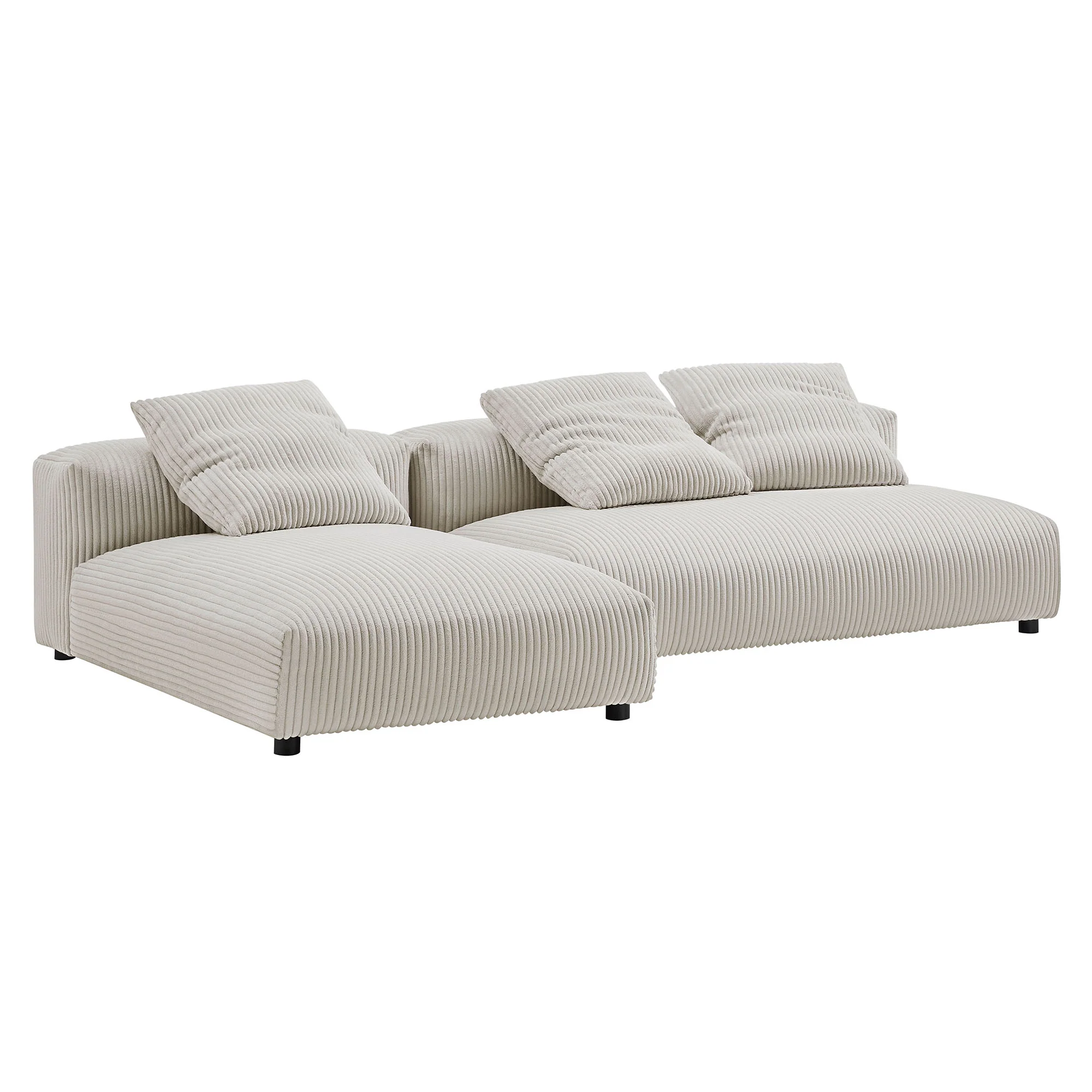 Solace 2-Piece Modular Corduroy Upholstered Sectional Sofa With Chaise by Modway - Image 3