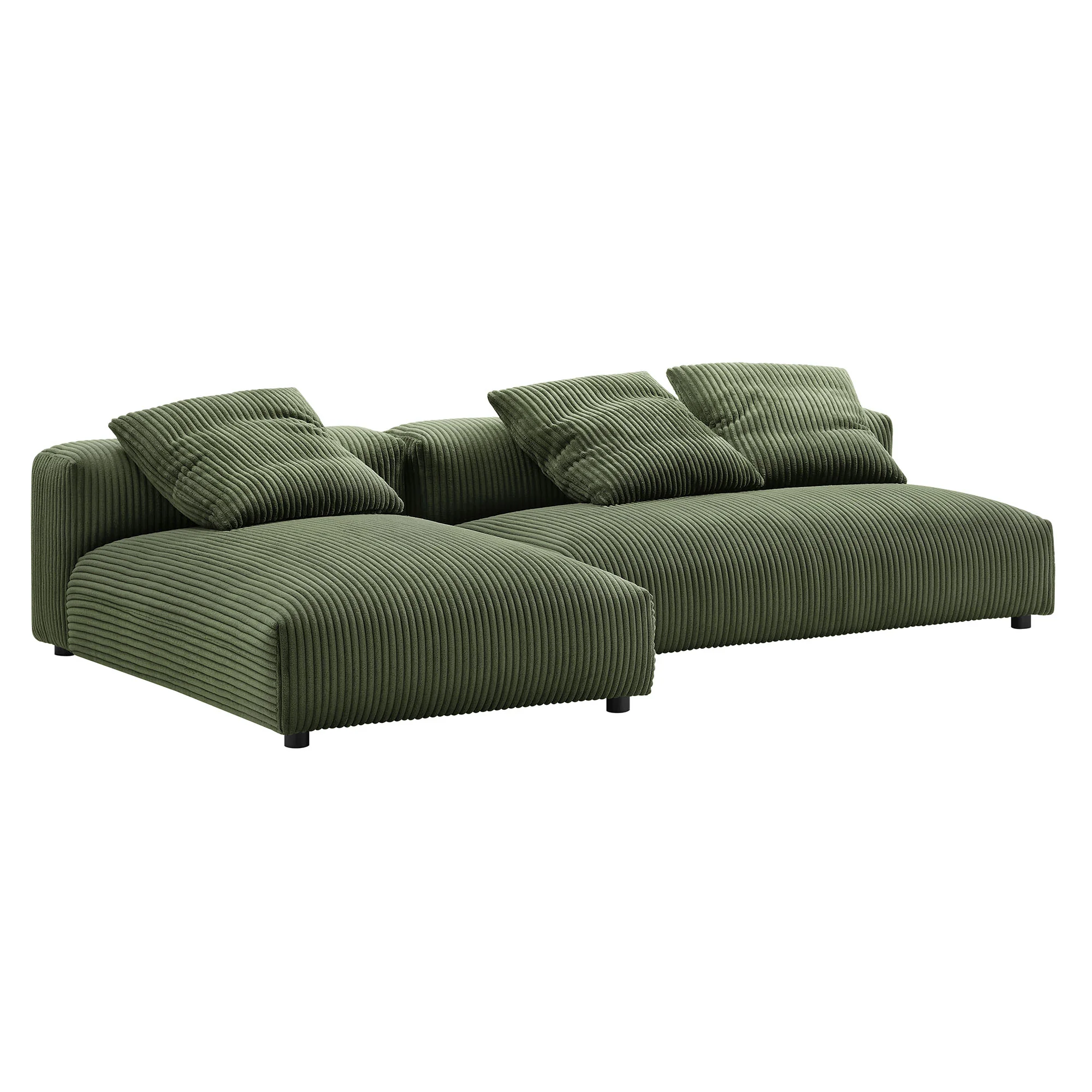 Solace 2-Piece Modular Corduroy Upholstered Sectional Sofa With Chaise by Modway - Image 6