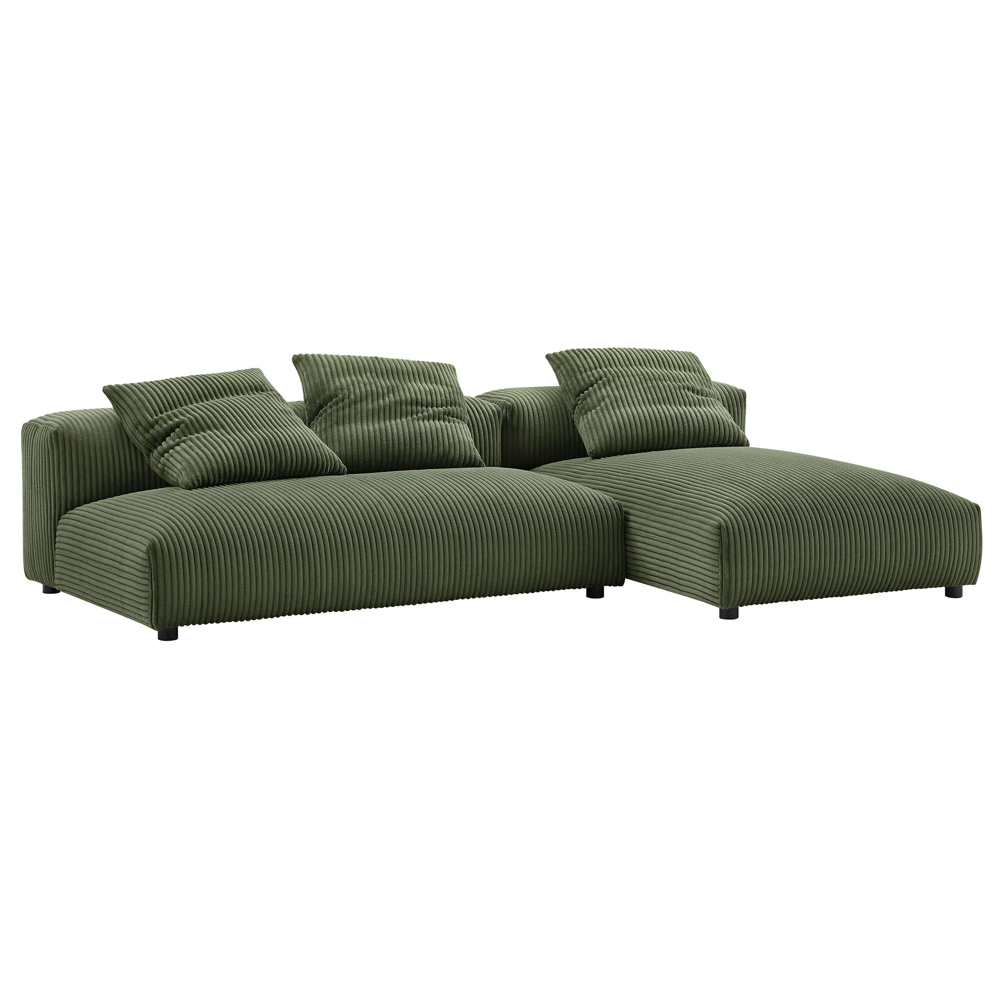Solace 2-Piece Modular Corduroy Upholstered Sectional Sofa With Chaise by Modway - Image 7
