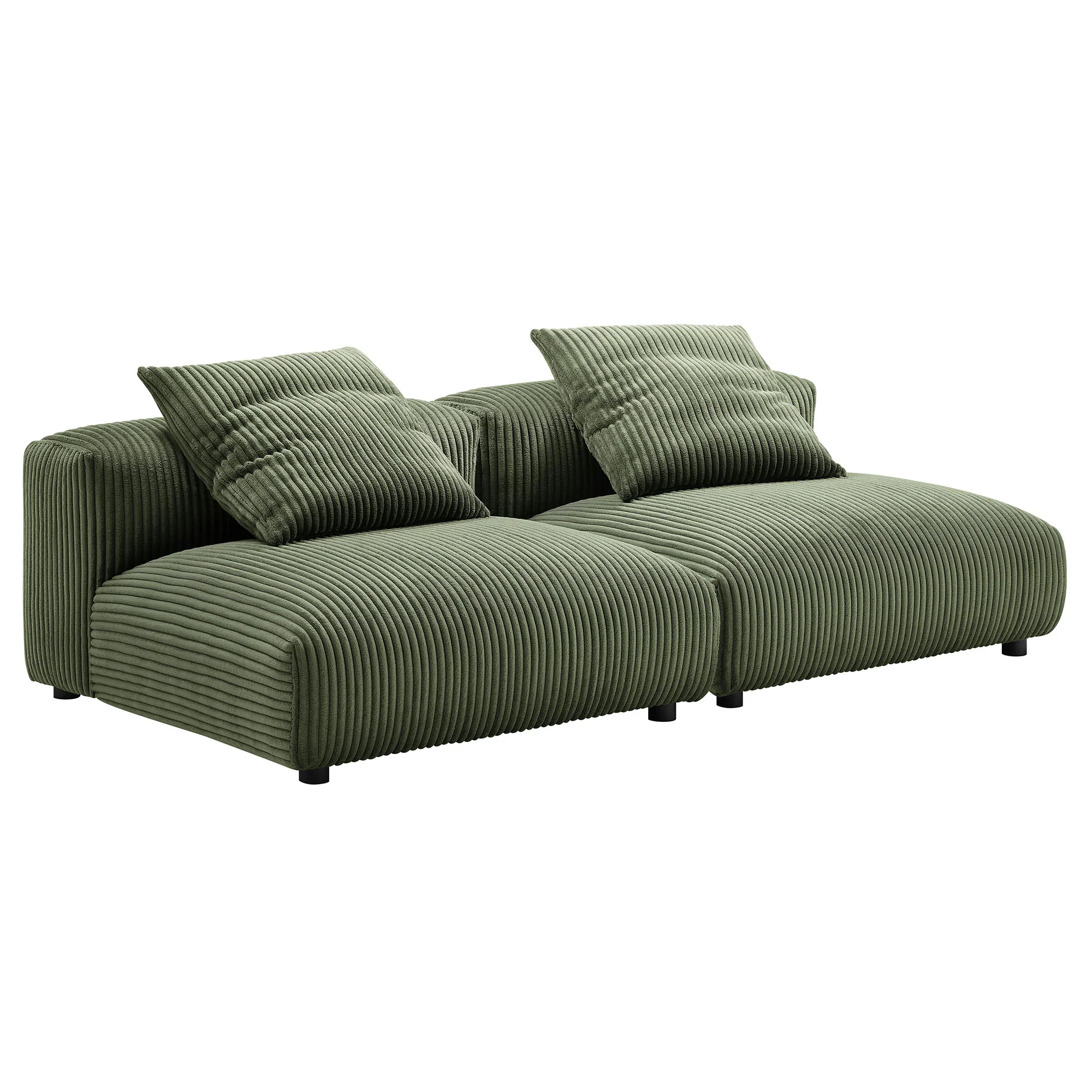 Solace 2-Piece Modular Corduroy Upholstered Sofa by Modway - Image 6