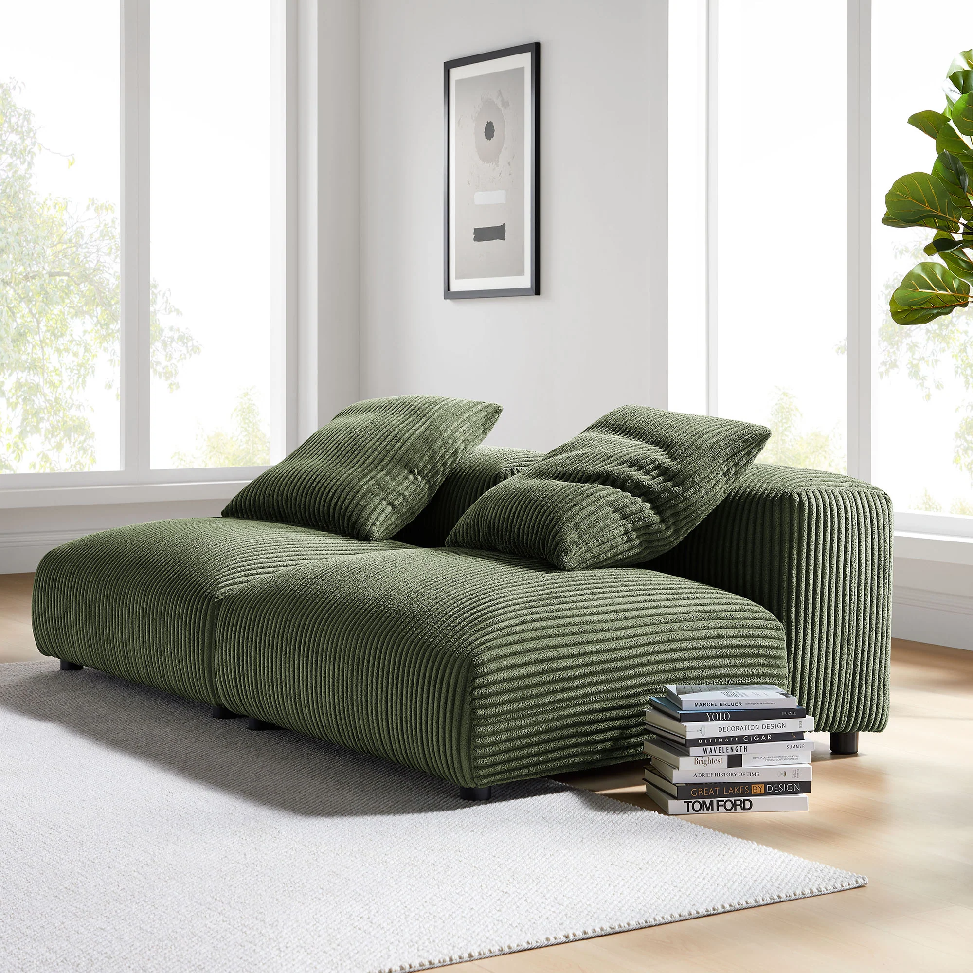 Solace 2-Piece Modular Corduroy Upholstered Sofa by Modway - Image 9