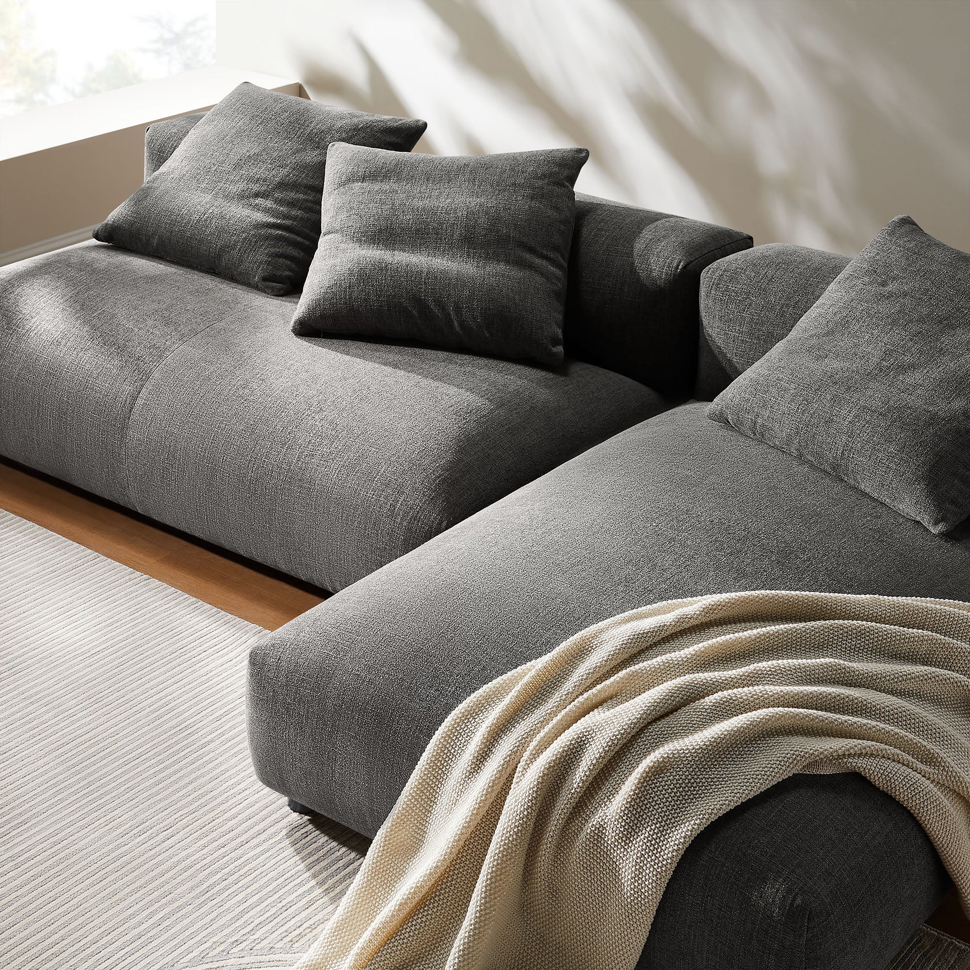 Solace 2-Piece Modular Upholstered Fabric Sectional Sofa With Chaise by Modway - Image 4
