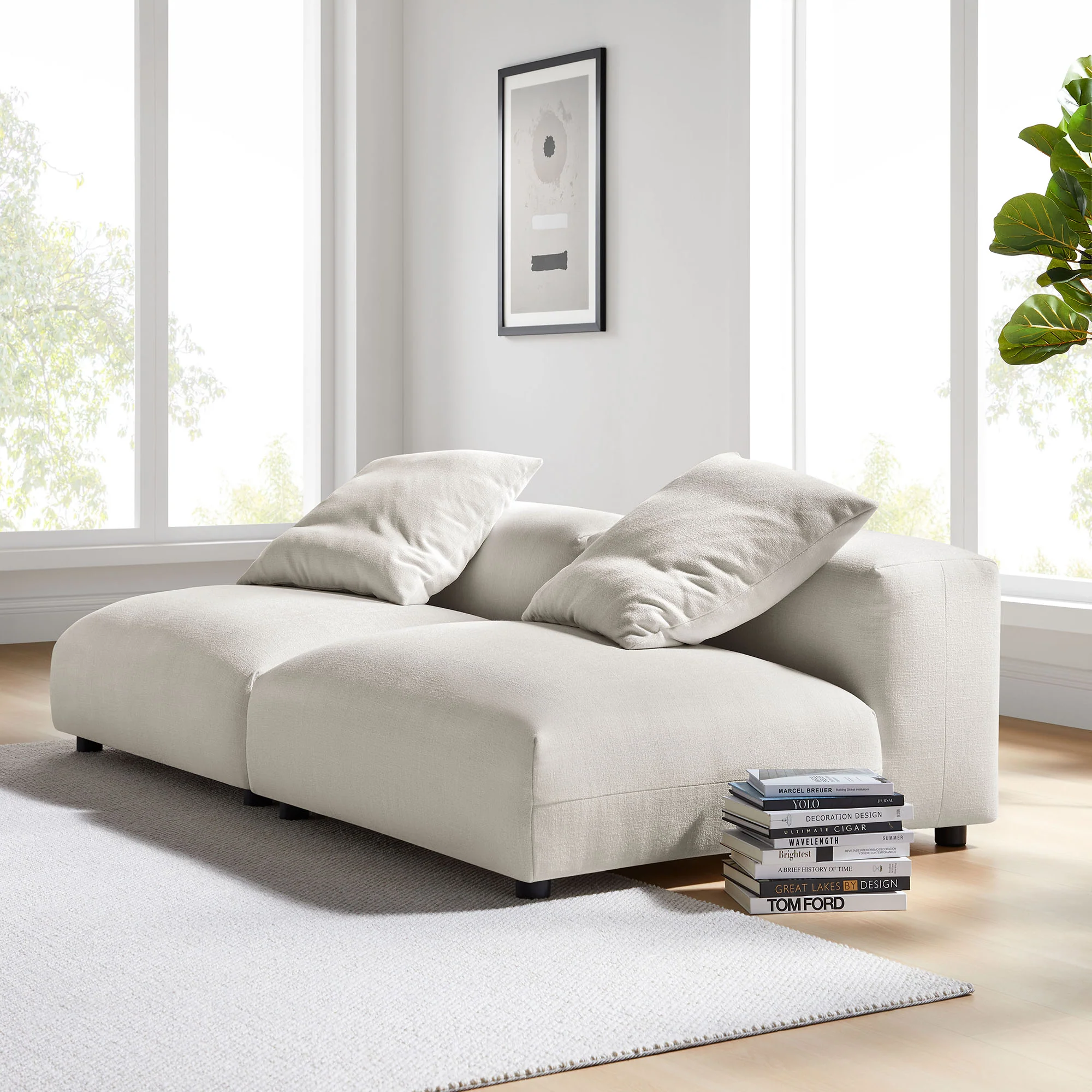 Solace 2-Piece Modular Upholstered Fabric Sofa by Modway - Image 14