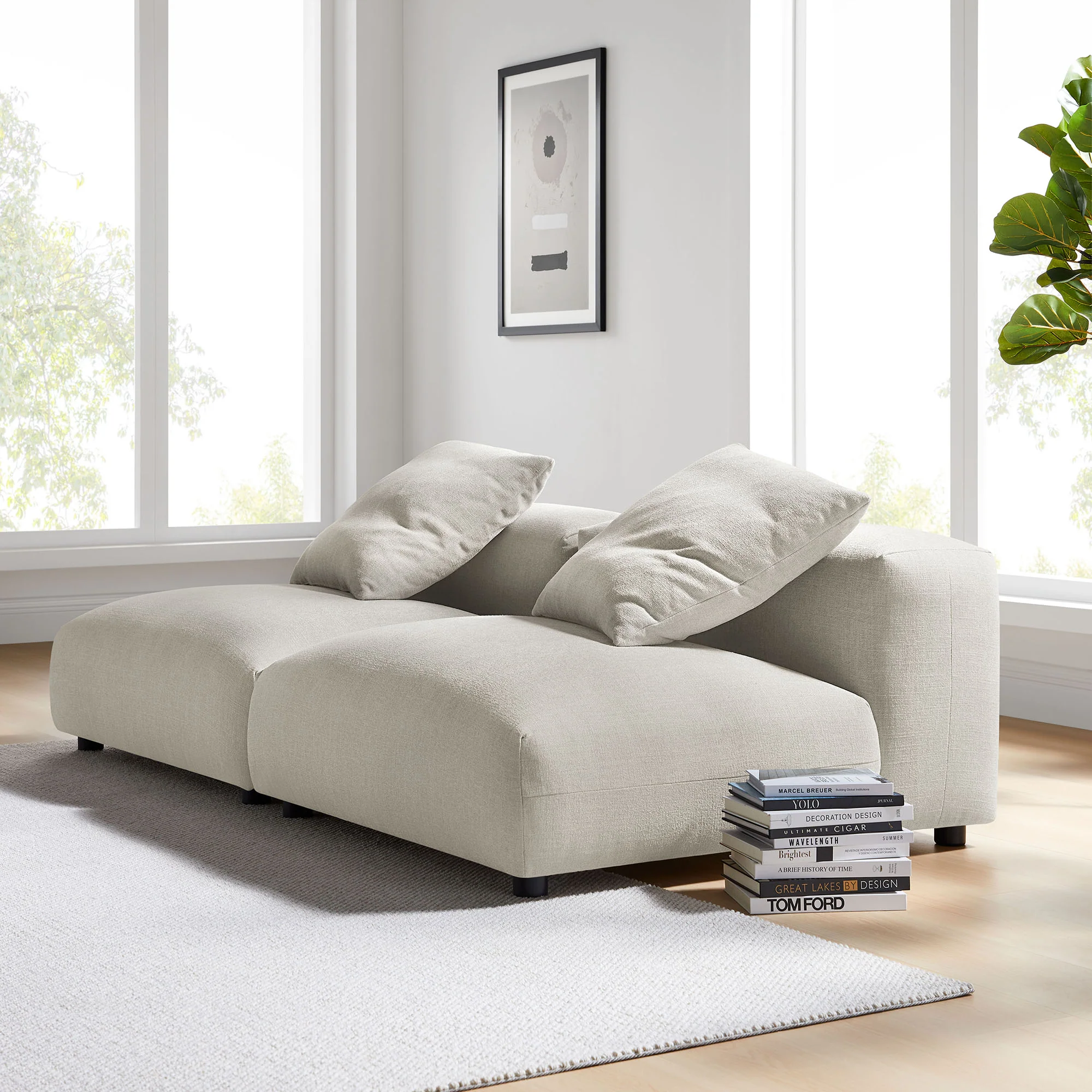 Solace 2-Piece Modular Upholstered Fabric Sofa by Modway - Image 9