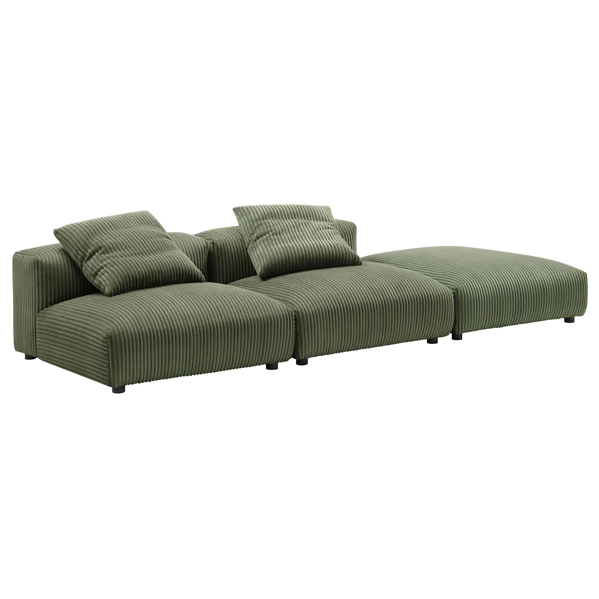 Solace 3-Piece Modular Corduroy Upholstered Sectional Sofa by Modway - Image 11
