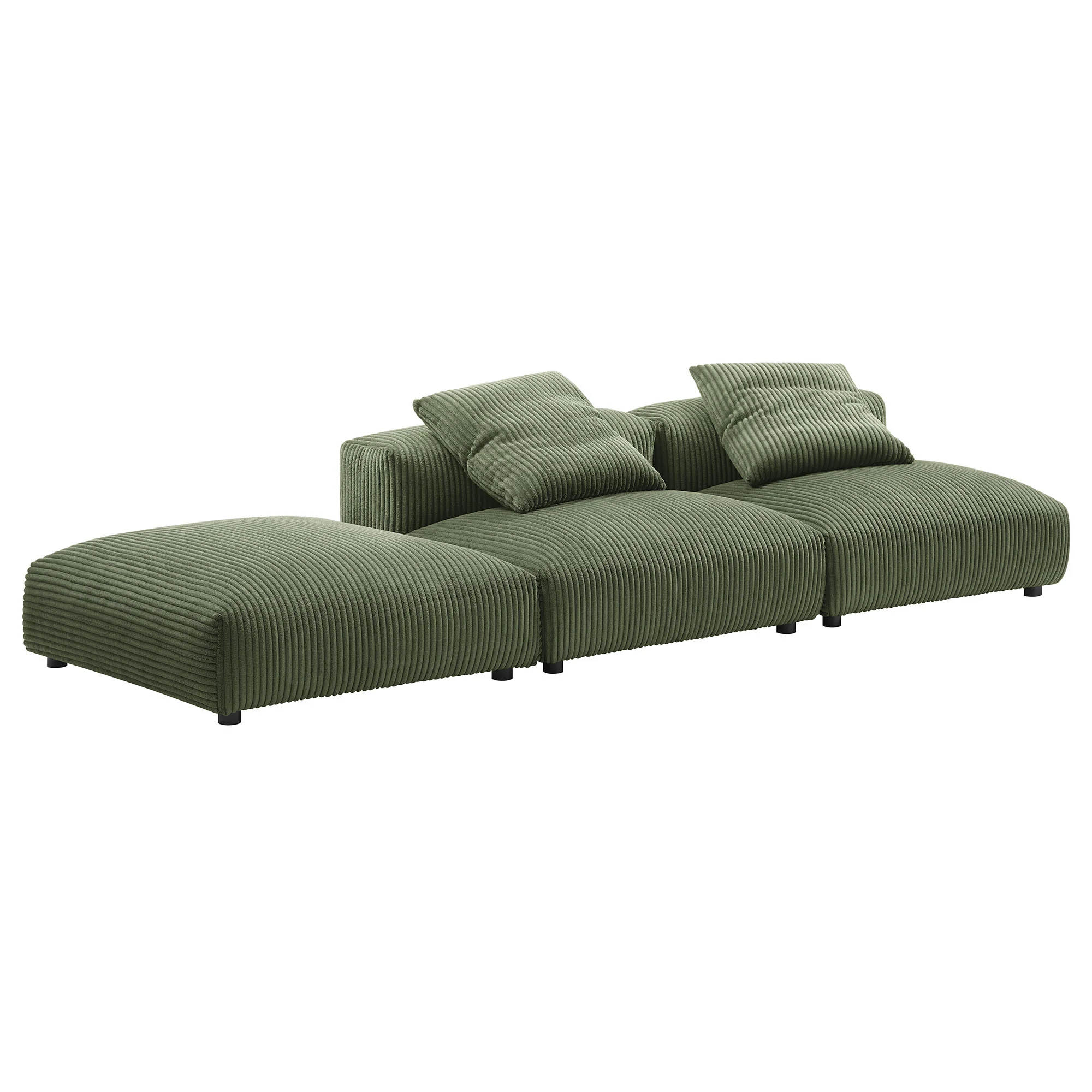Solace 3-Piece Modular Corduroy Upholstered Sectional Sofa by Modway - Image 12