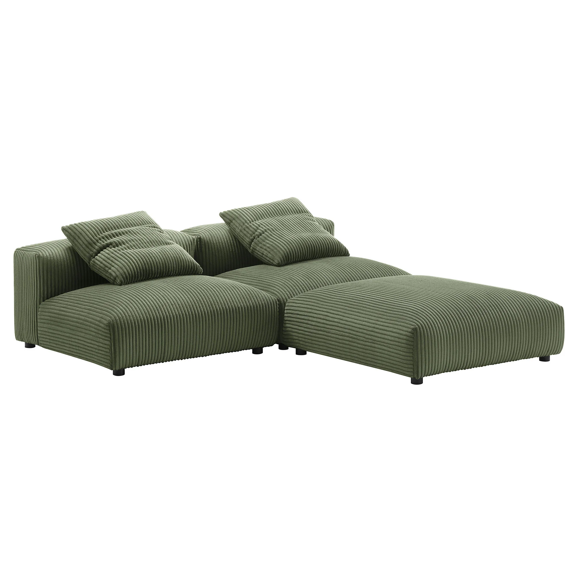 Solace 3-Piece Modular Corduroy Upholstered Sectional Sofa by Modway - Image 13