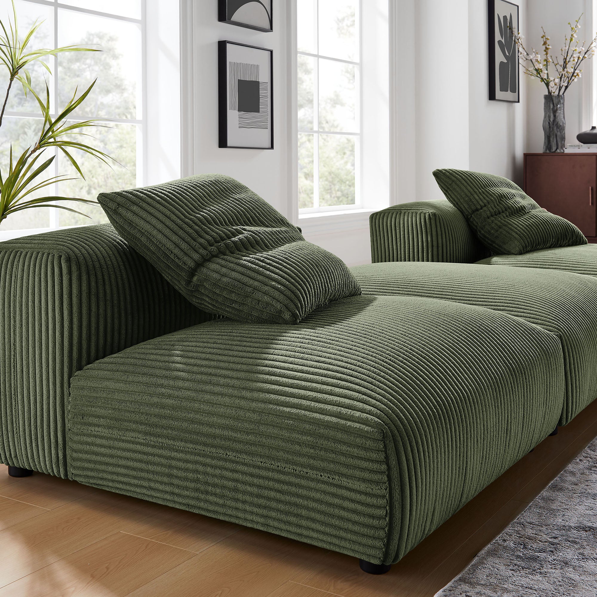 Solace 3-Piece Modular Corduroy Upholstered Sectional Sofa by Modway - Image 15