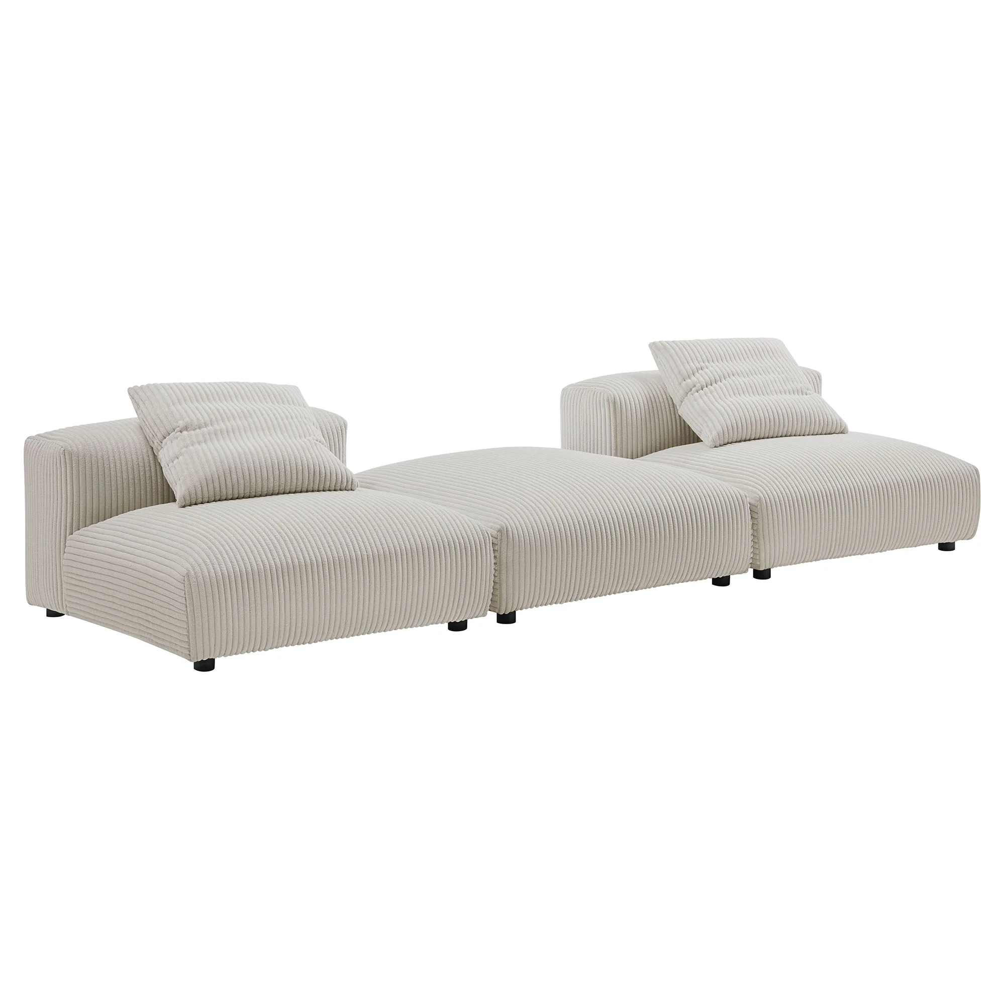 Solace 3-Piece Modular Corduroy Upholstered Sectional Sofa by Modway - Image 2