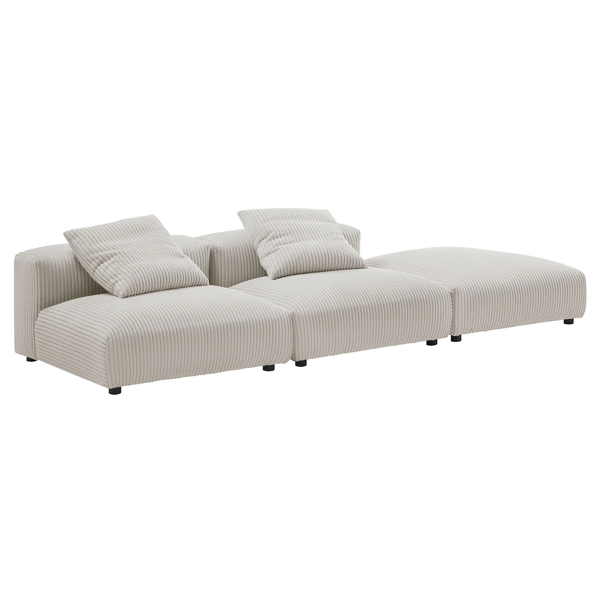 Solace 3-Piece Modular Corduroy Upholstered Sectional Sofa by Modway - Image 3