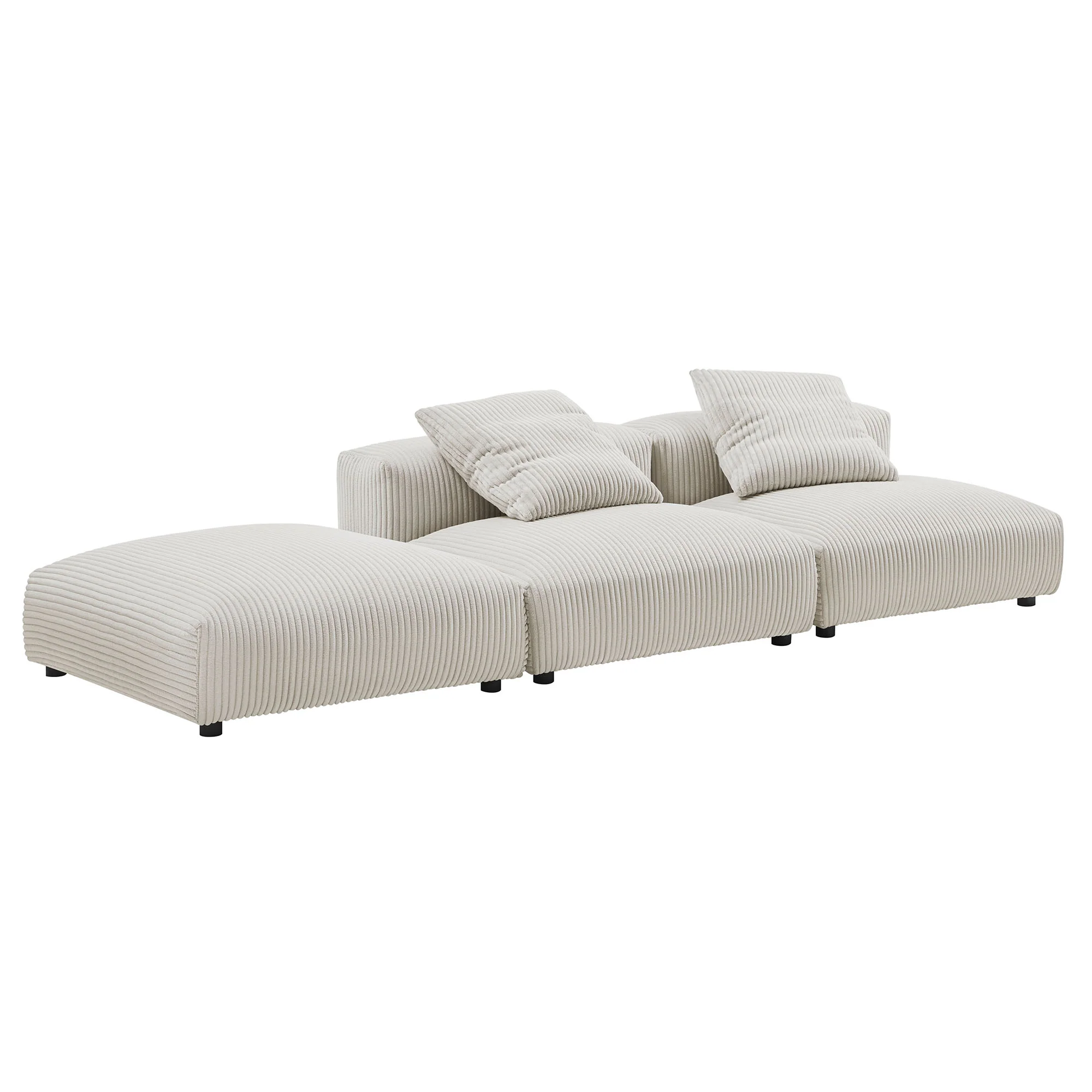 Solace 3-Piece Modular Corduroy Upholstered Sectional Sofa by Modway - Image 4