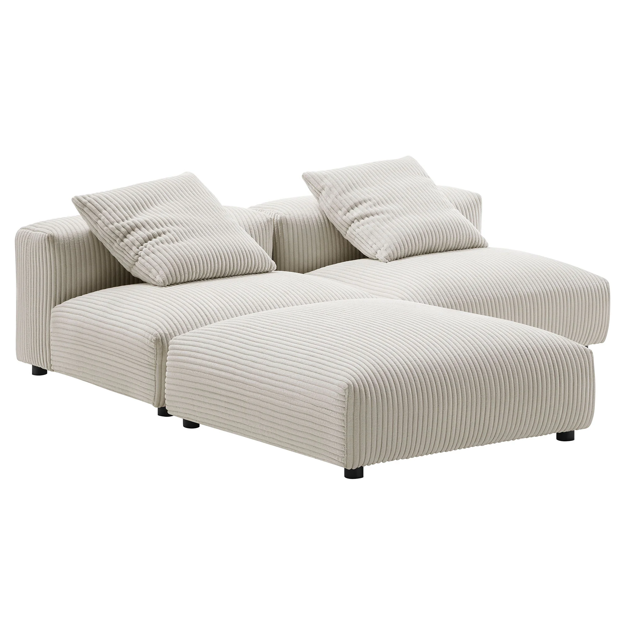 Solace 3-Piece Modular Corduroy Upholstered Sectional Sofa by Modway - Image 6