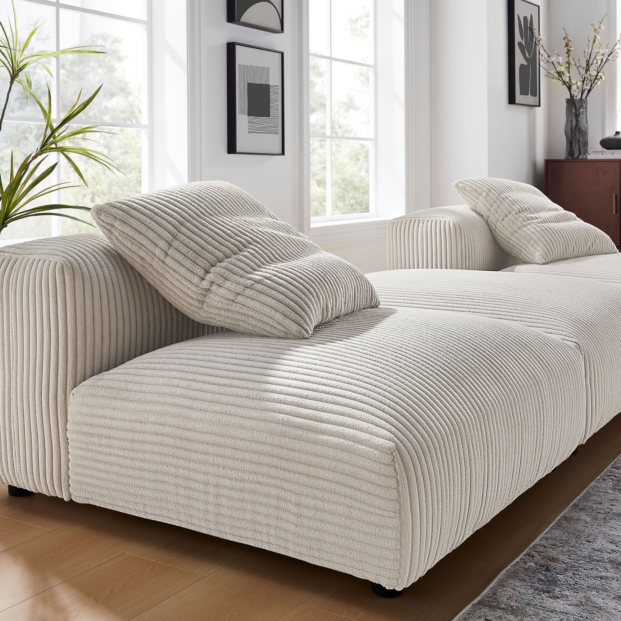 Solace 3-Piece Modular Corduroy Upholstered Sectional Sofa by Modway - Image 7