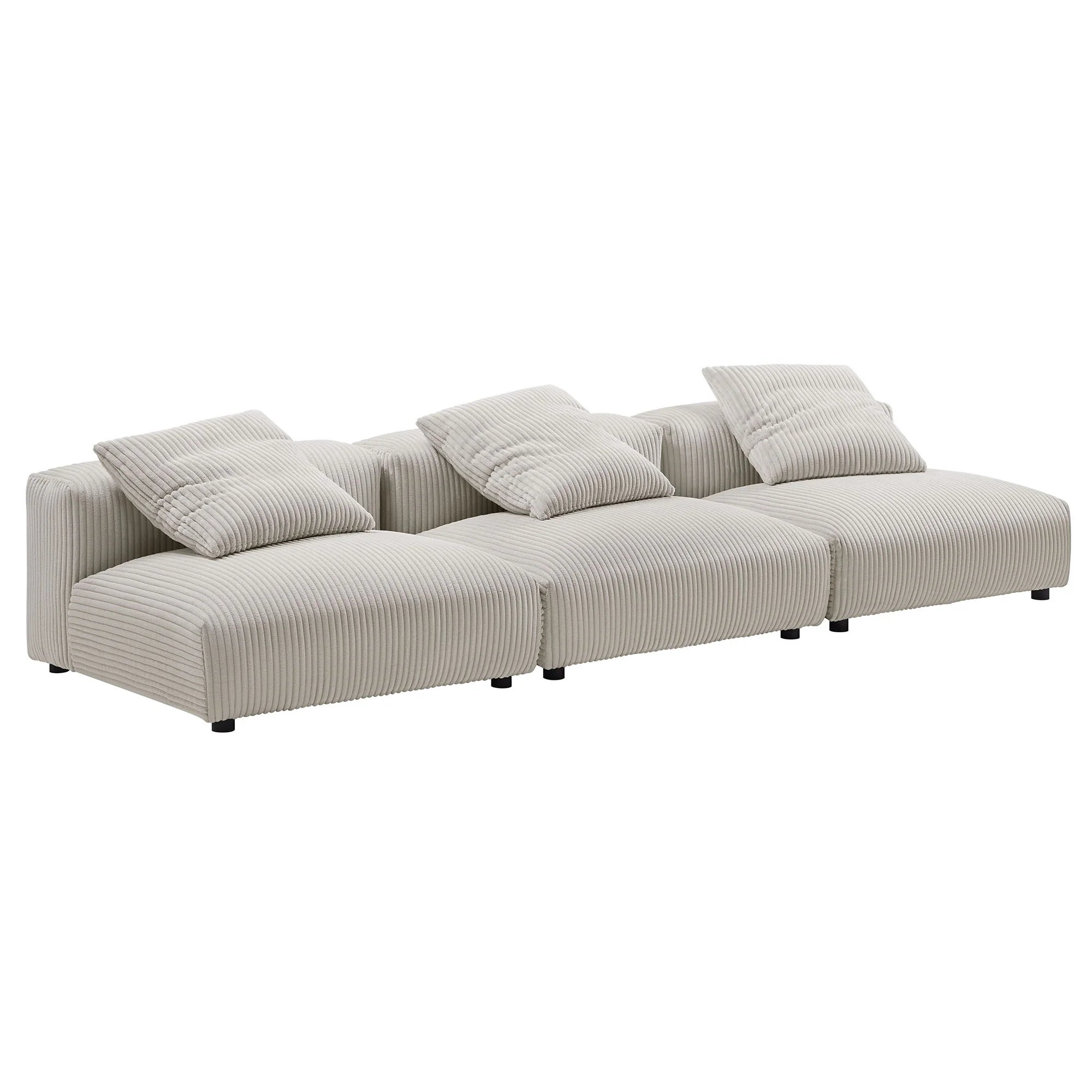 Solace 3-Piece Modular Corduroy Upholstered Sofa by Modway - Image 2
