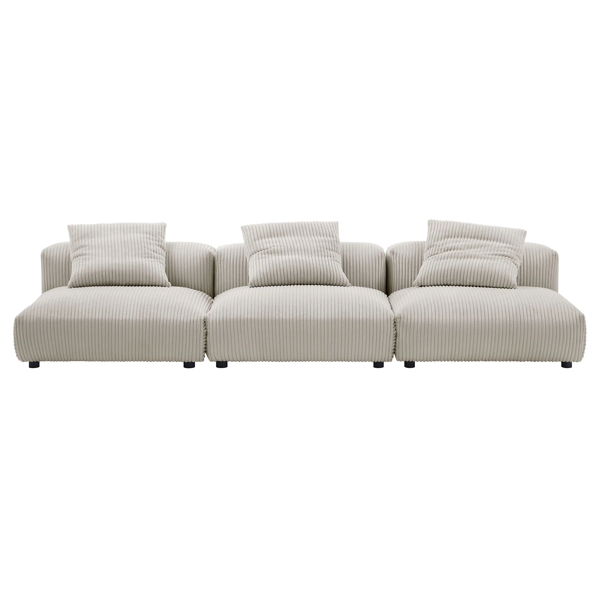 Solace 3-Piece Modular Corduroy Upholstered Sofa by Modway - Image 3