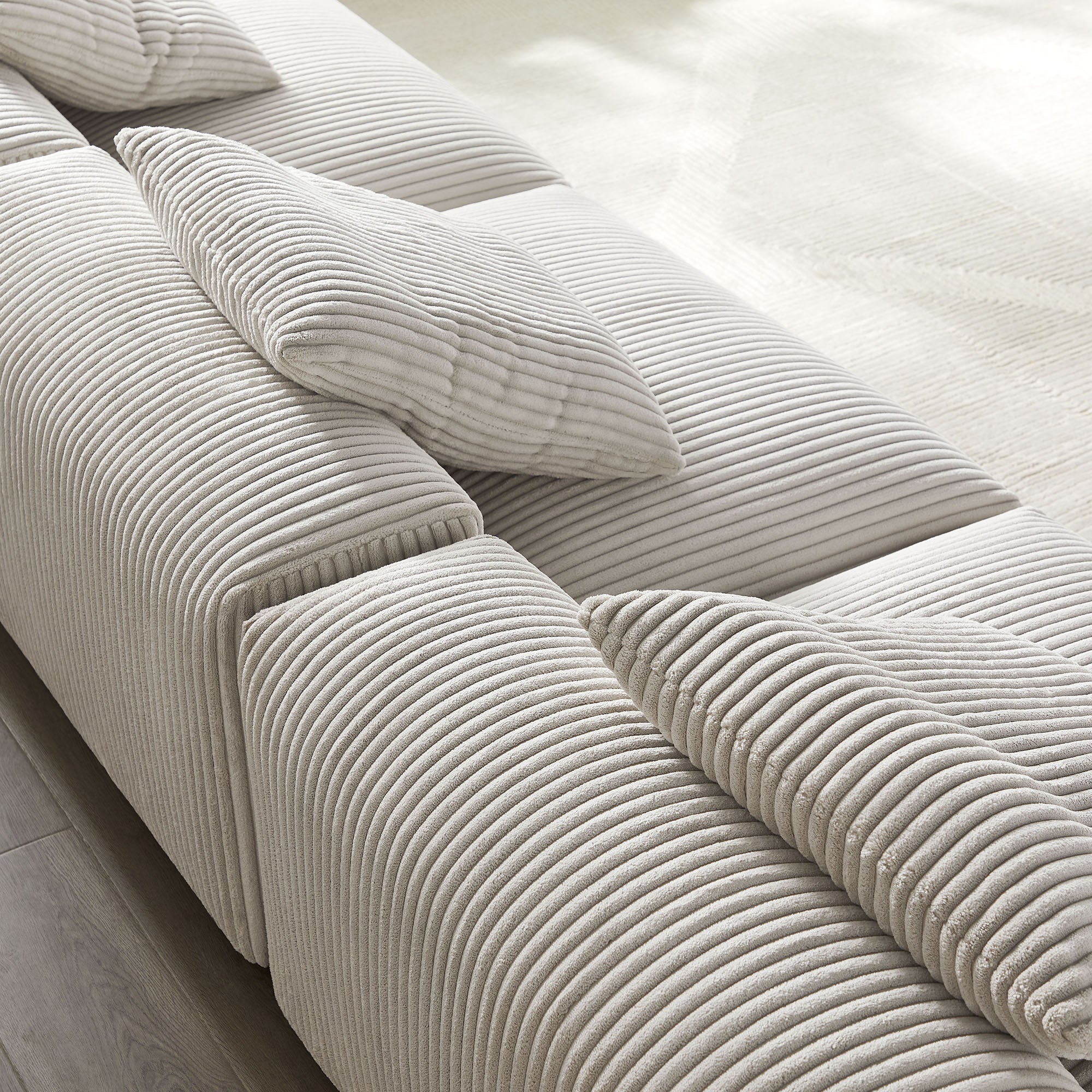 Solace 3-Piece Modular Corduroy Upholstered Sofa by Modway - Image 4