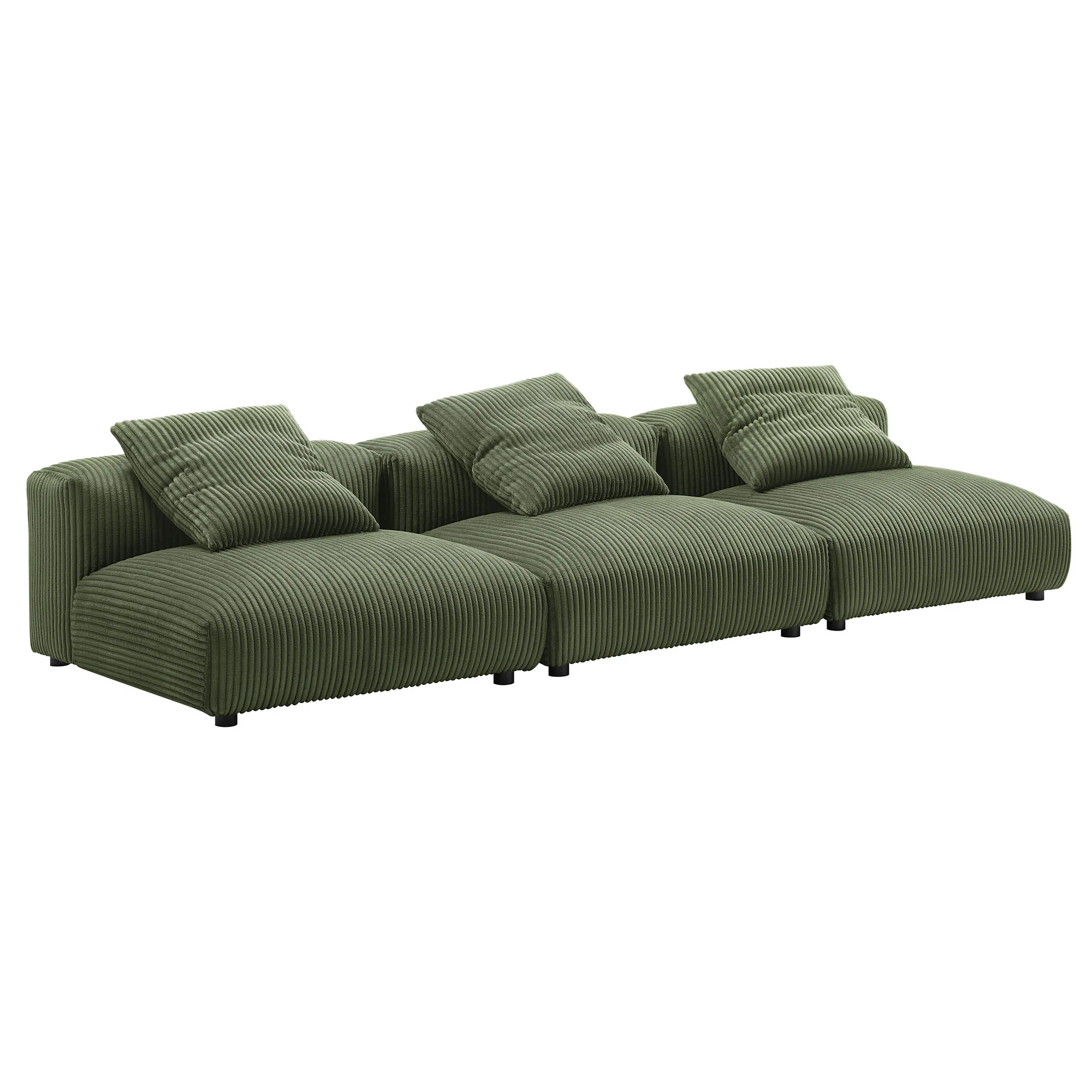 Solace 3-Piece Modular Corduroy Upholstered Sofa by Modway - Image 6