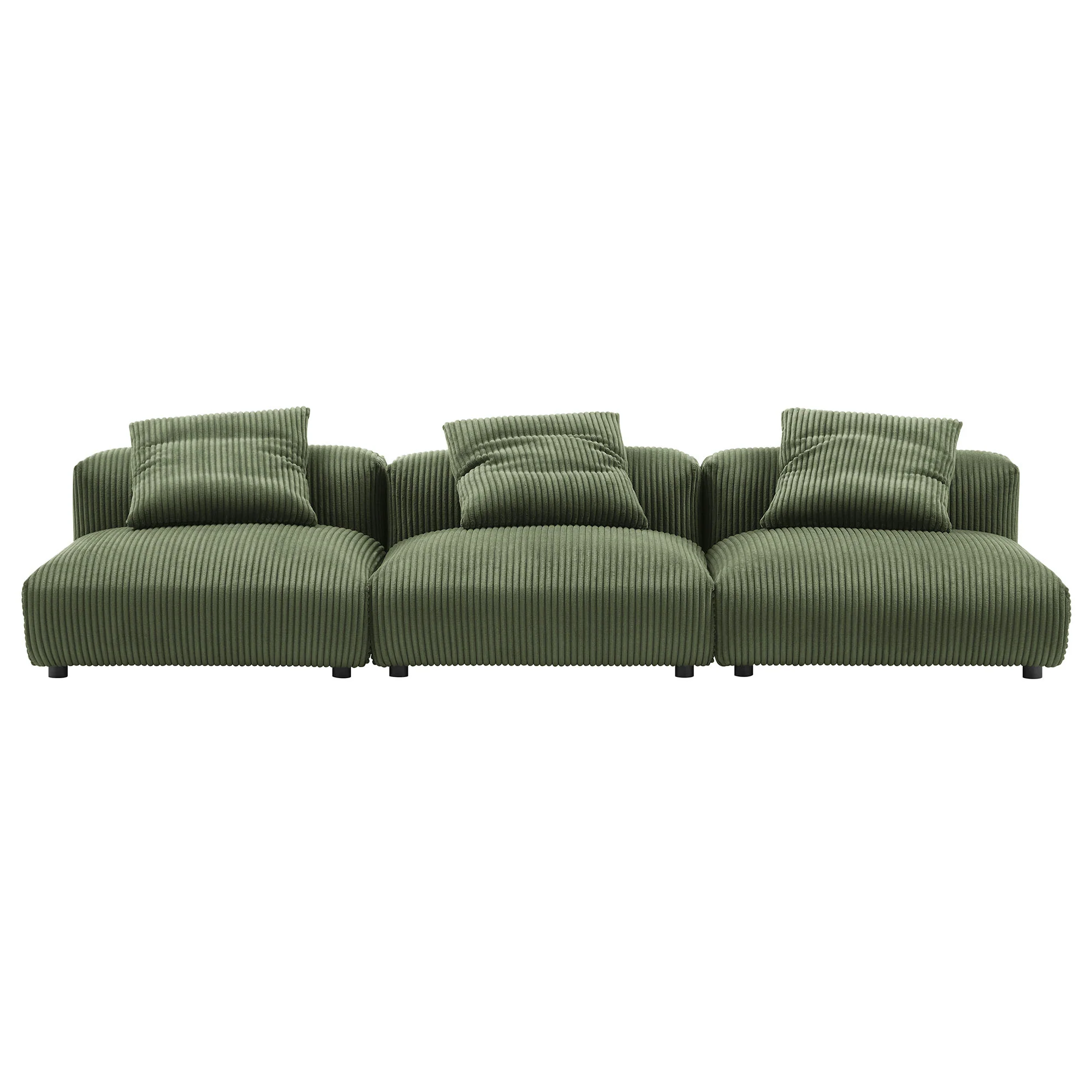 Solace 3-Piece Modular Corduroy Upholstered Sofa by Modway - Image 7