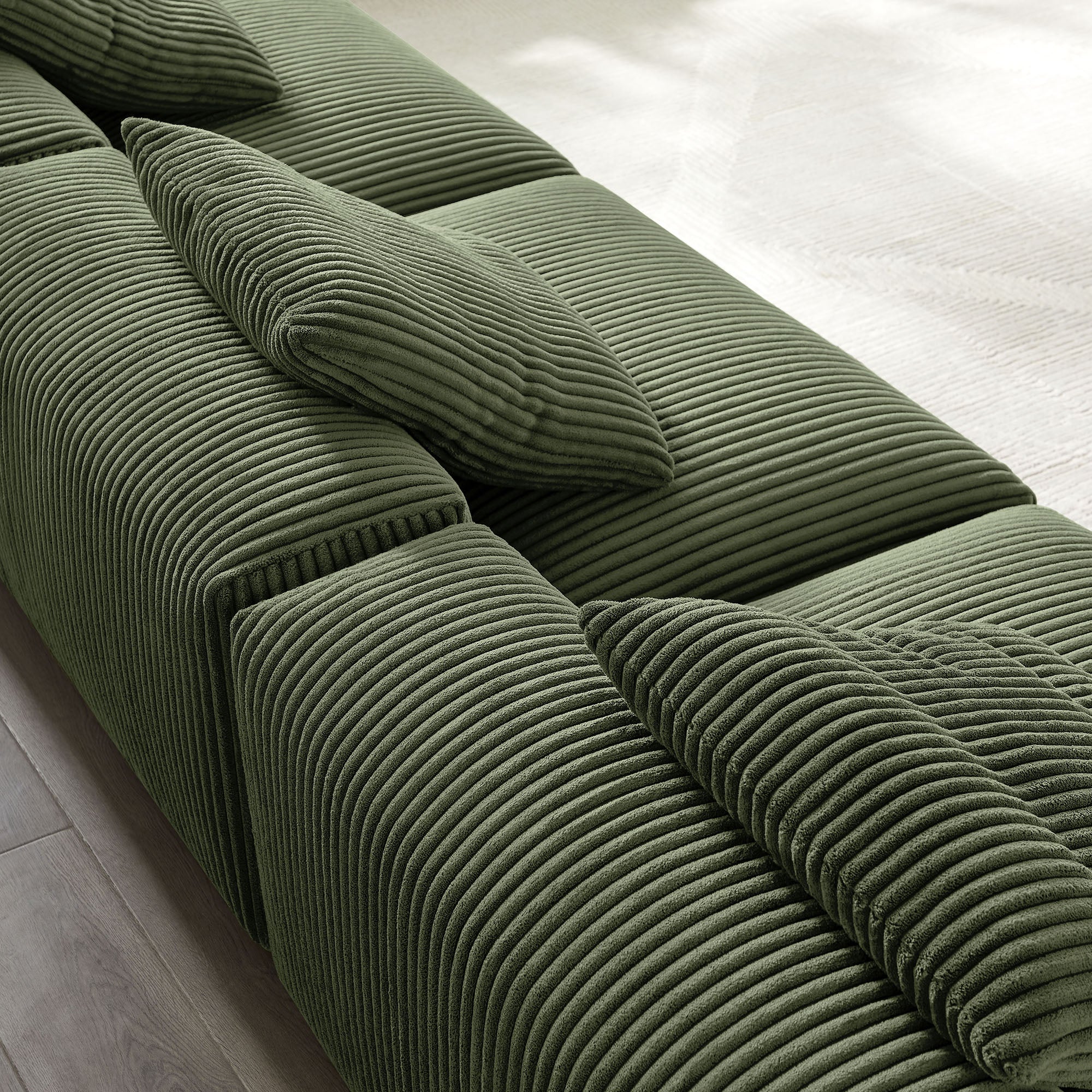 Solace 3-Piece Modular Corduroy Upholstered Sofa by Modway - Image 8