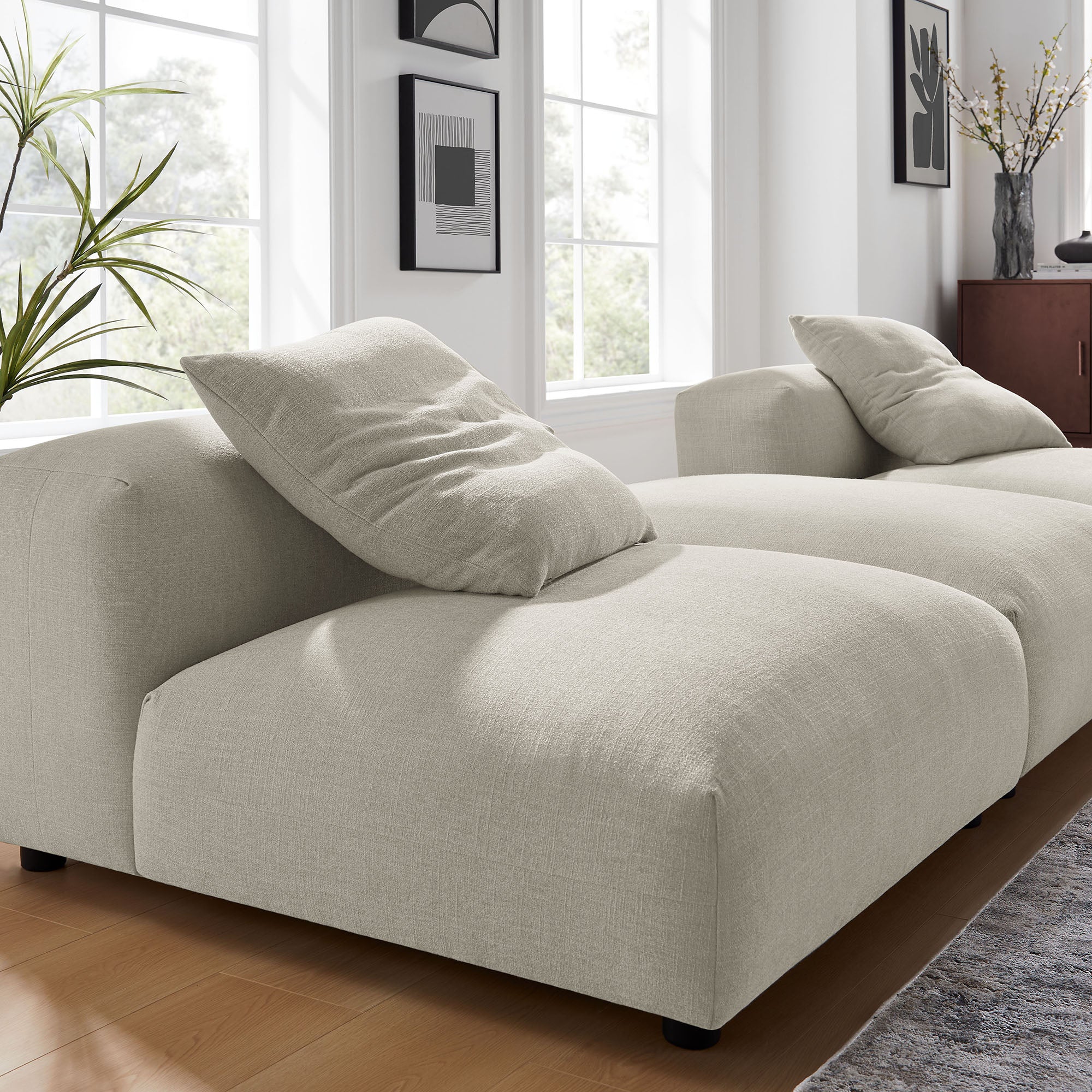 Solace 3-Piece Modular Upholstered Fabric Sectional Sofa by Modway - Image 15