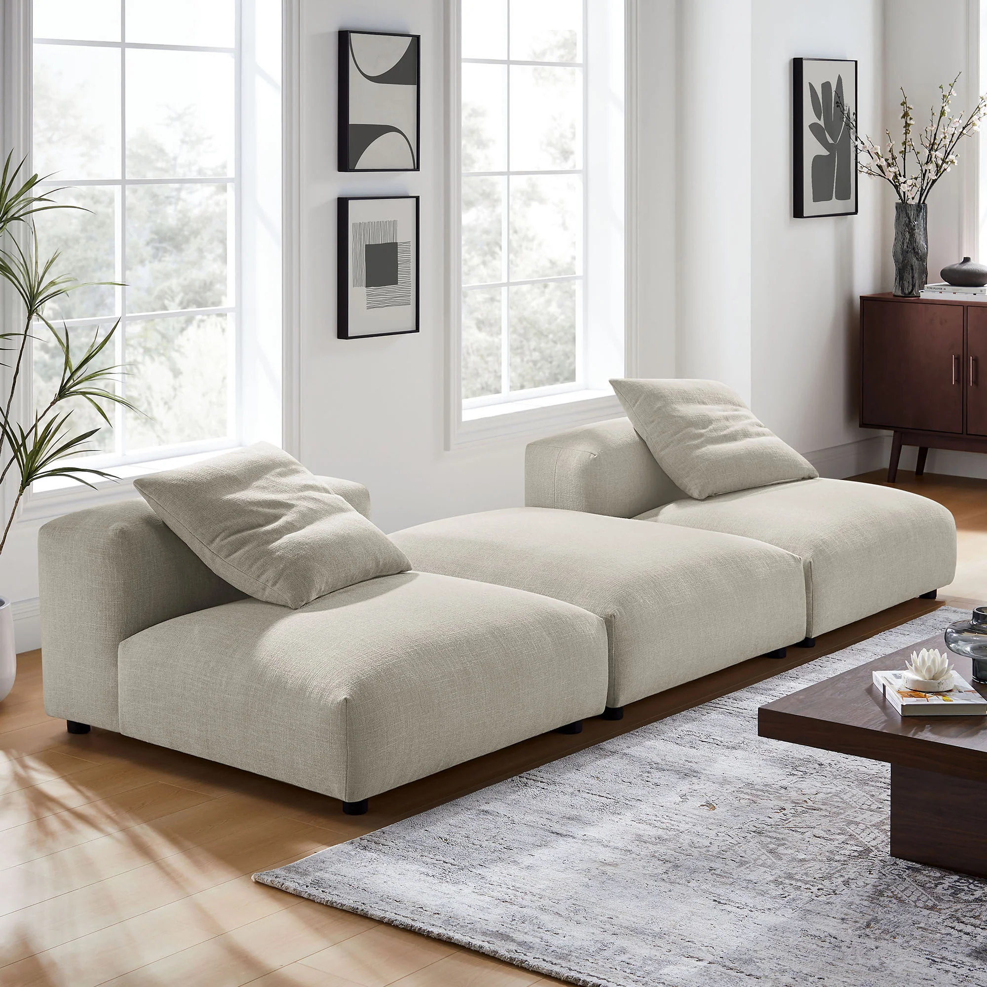 Solace 3-Piece Modular Upholstered Fabric Sectional Sofa by Modway - Image 16