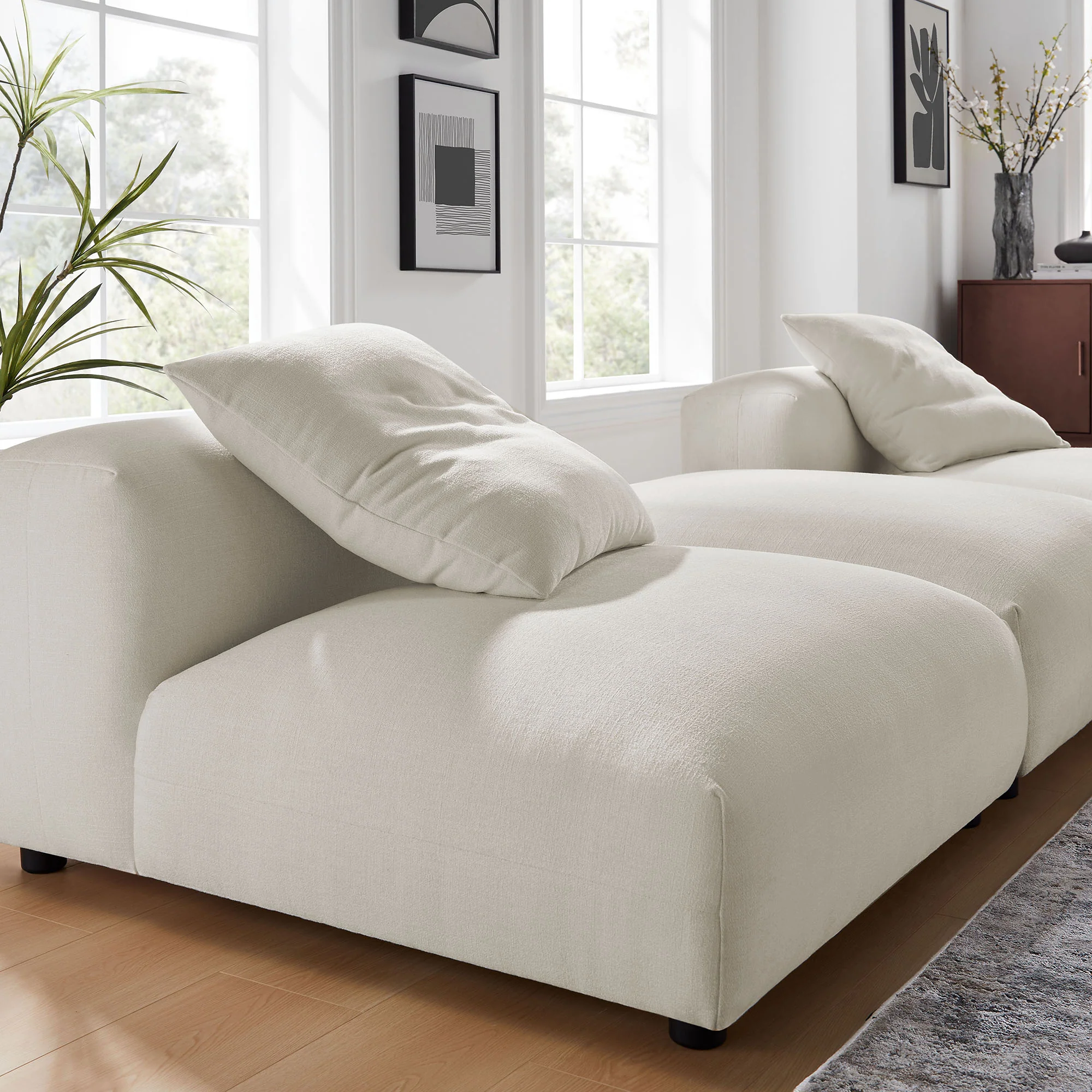 Solace 3-Piece Modular Upholstered Fabric Sectional Sofa by Modway - Image 24